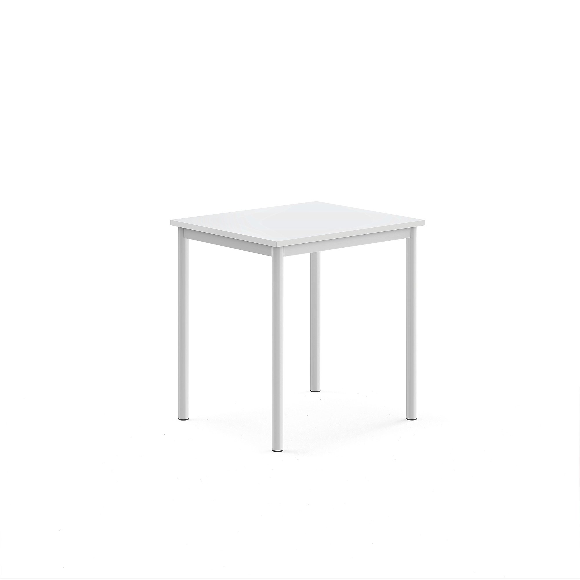 Stůl SONITUS, 700x600x720 mm, bílé nohy, HPL deska tlumící hluk, bílá