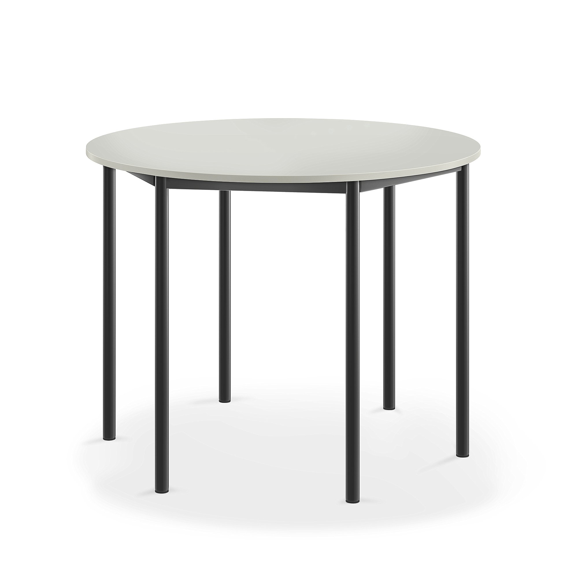Stůl SONITUS, Ø1200x900 mm, antracitově šedé nohy, HPL deska tlumící hluk, šedá