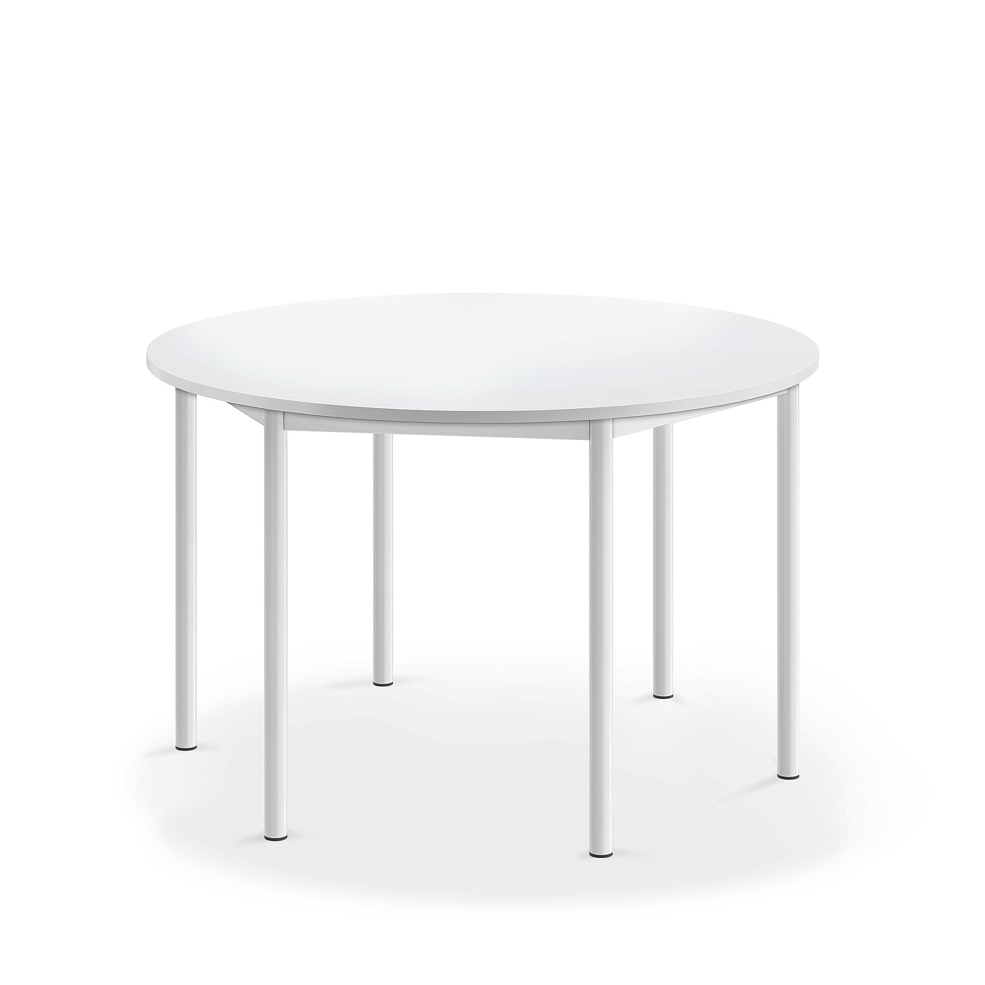 Stůl BORÅS, Ø1200x720 mm, bílé nohy, HPL deska, bílá