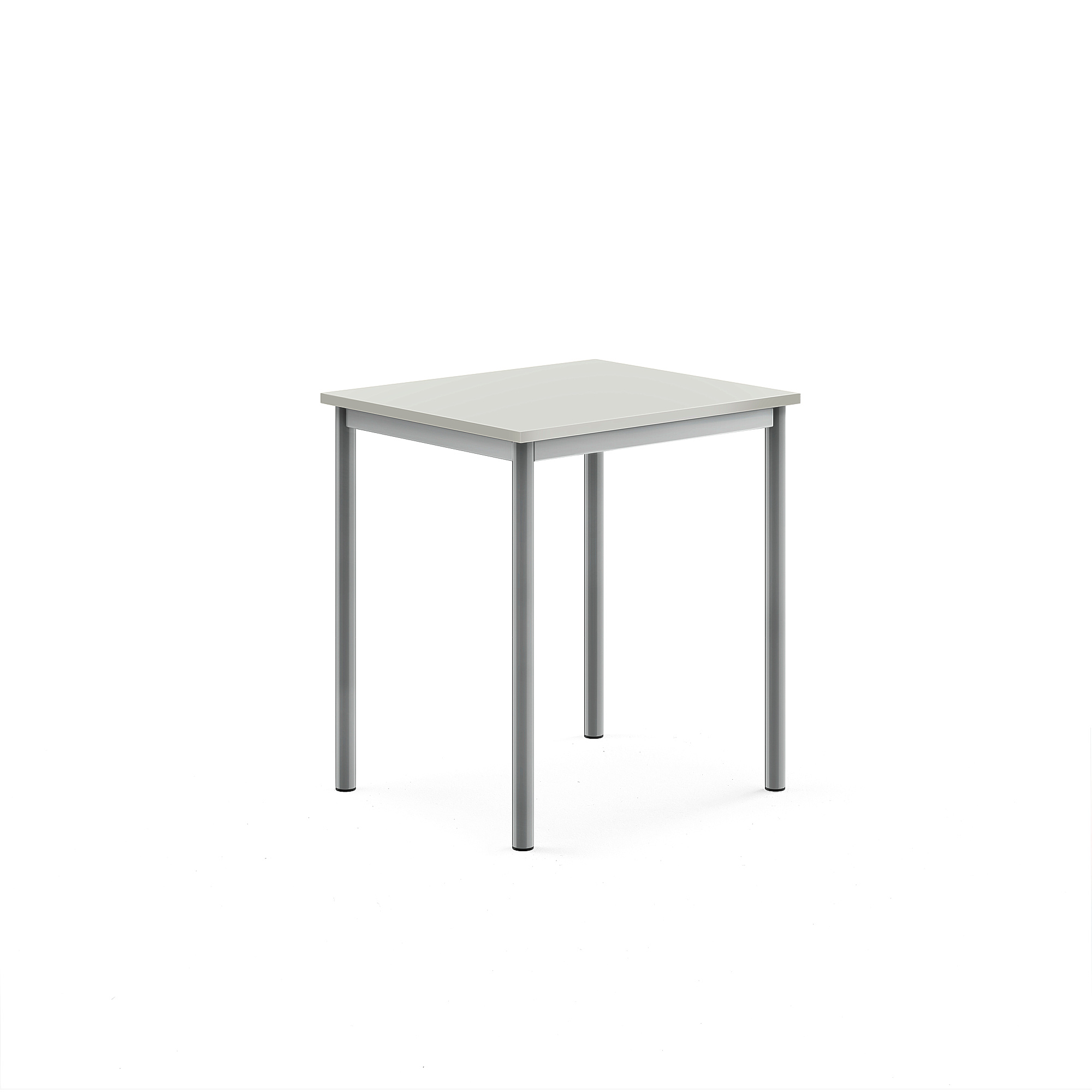 Stůl SONITUS, 700x600x760 mm, stříbrné nohy, HPL deska tlumící hluk, šedá