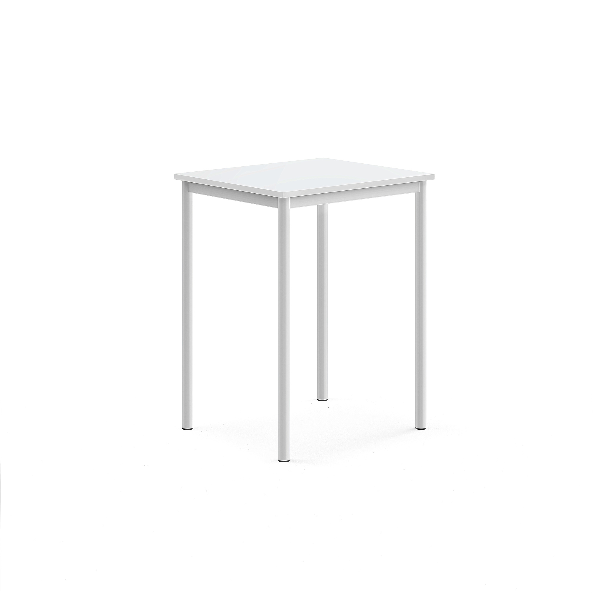 Stůl SONITUS, 700x600x900 mm, bílé nohy, HPL deska tlumící hluk, bílá