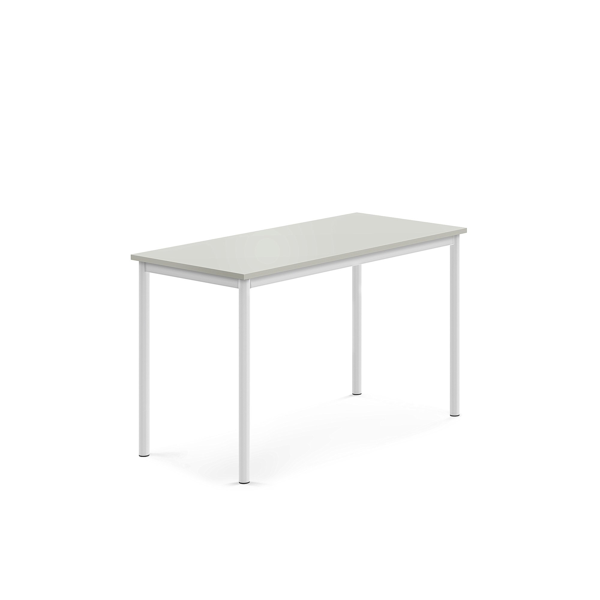 Stůl SONITUS, 1200x600x720 mm, bílé nohy, HPL deska tlumící hluk, šedá