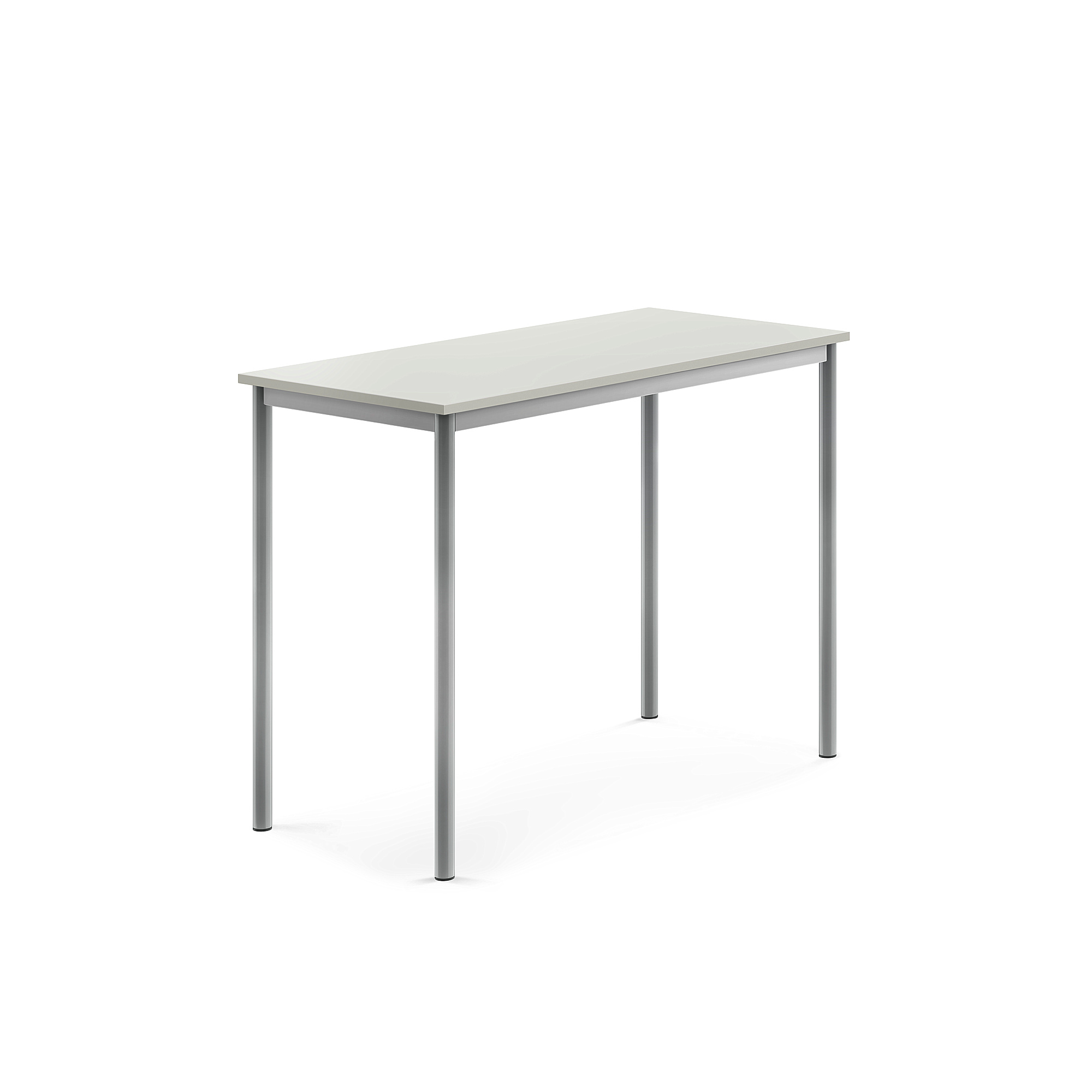 Stůl SONITUS, 1200x600x900 mm, stříbrné nohy, HPL deska tlumící hluk, šedá