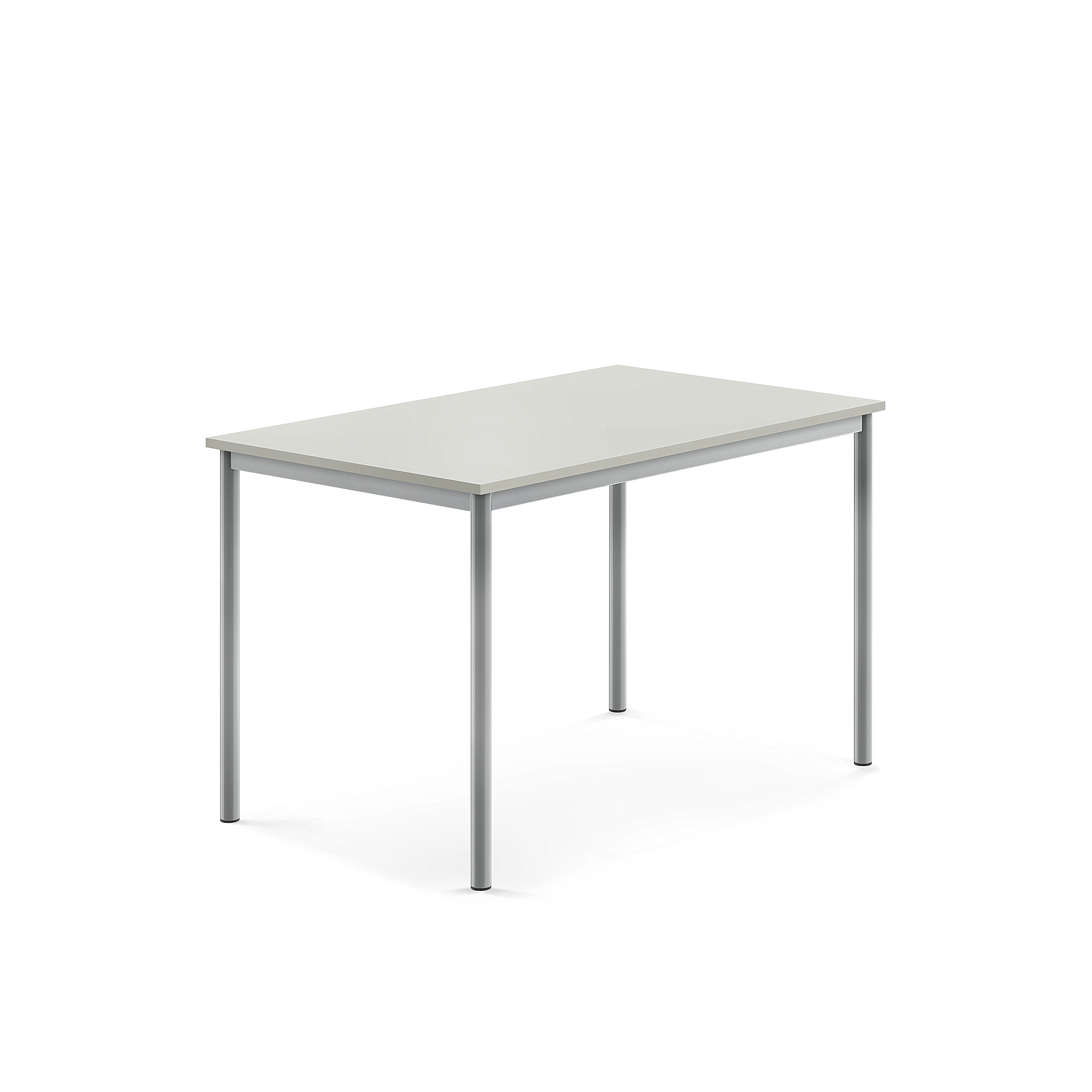 Stůl SONITUS, 1200x800x760 mm, stříbrné nohy, HPL deska tlumící hluk, šedá