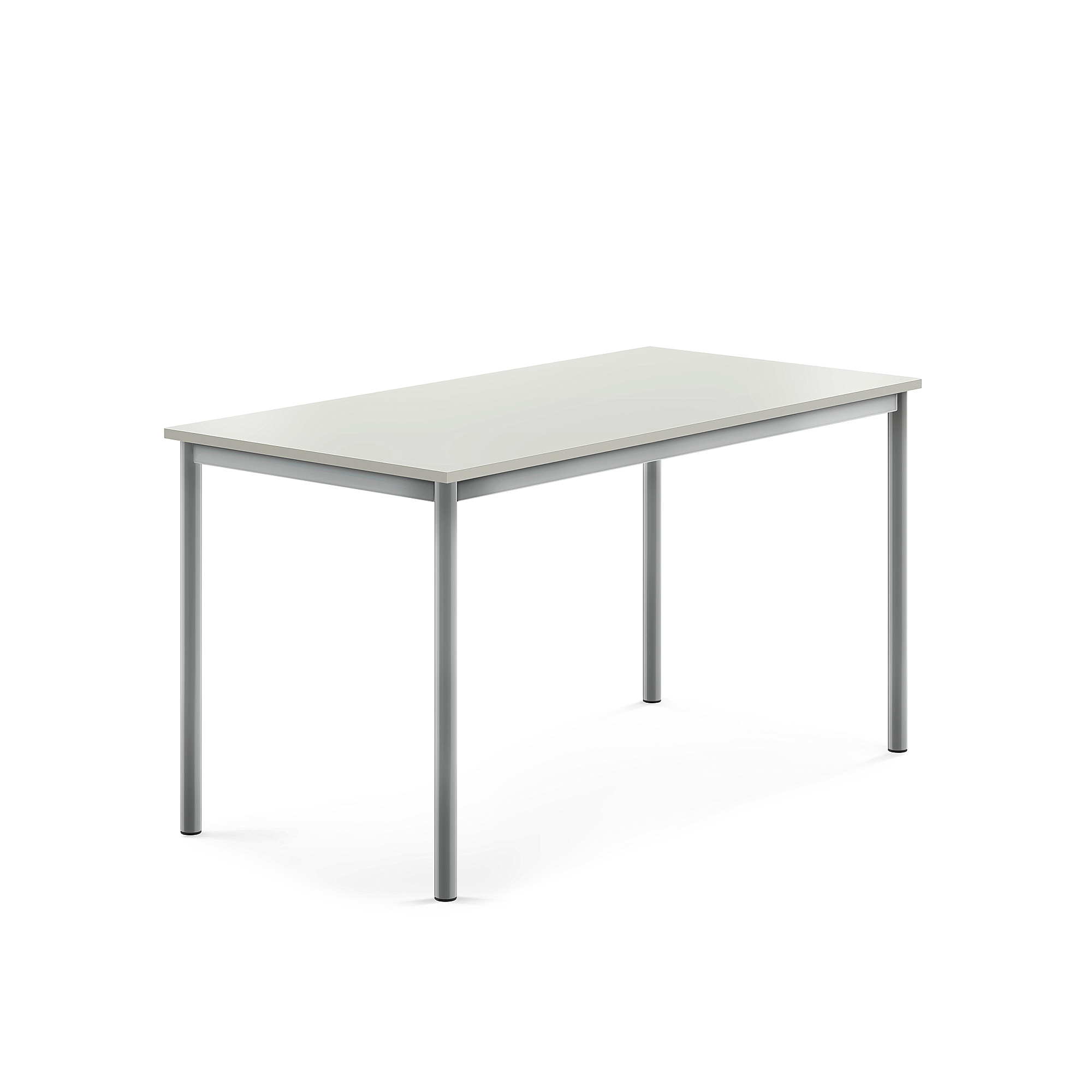 Stůl SONITUS, 1400x700x720 mm, stříbrné nohy, HPL deska tlumící hluk, šedá