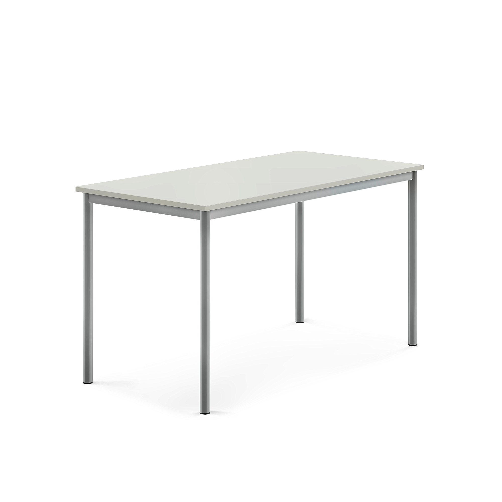 Stůl SONITUS, 1400x700x760 mm ,stříbrné nohy, HPL deska tlumící hluk, šedá