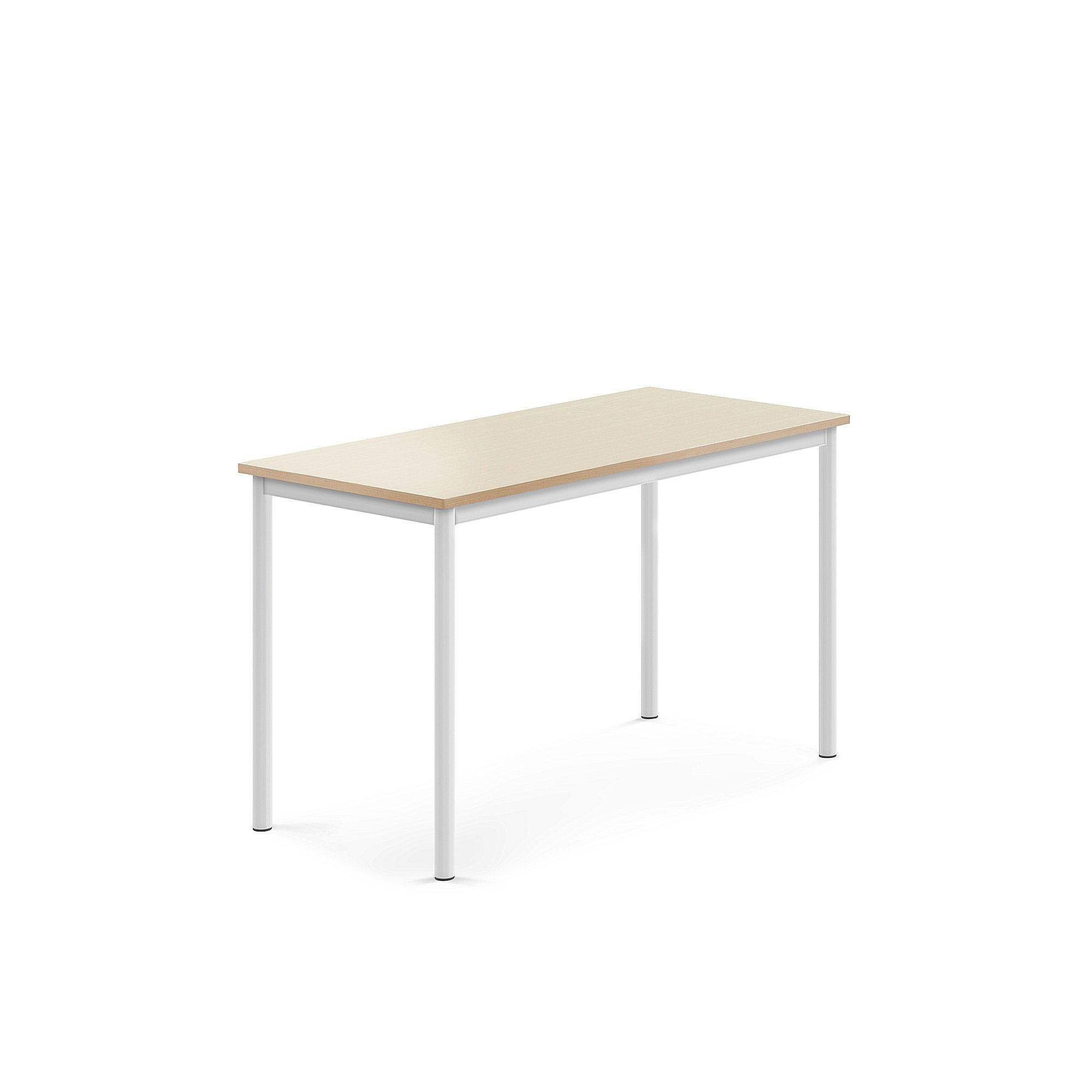 Stůl BORÅS, 1200x600x720 mm, bílé nohy, HPL deska, bříza