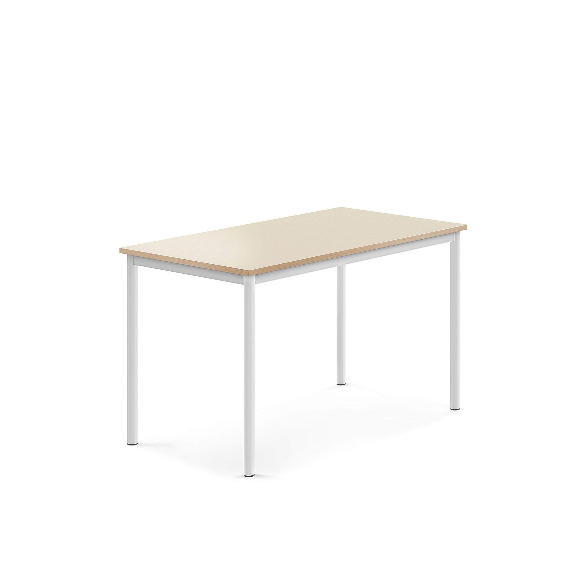 Stůl BORÅS, 1200x700x720 mm, bílé nohy, HPL deska, bříza