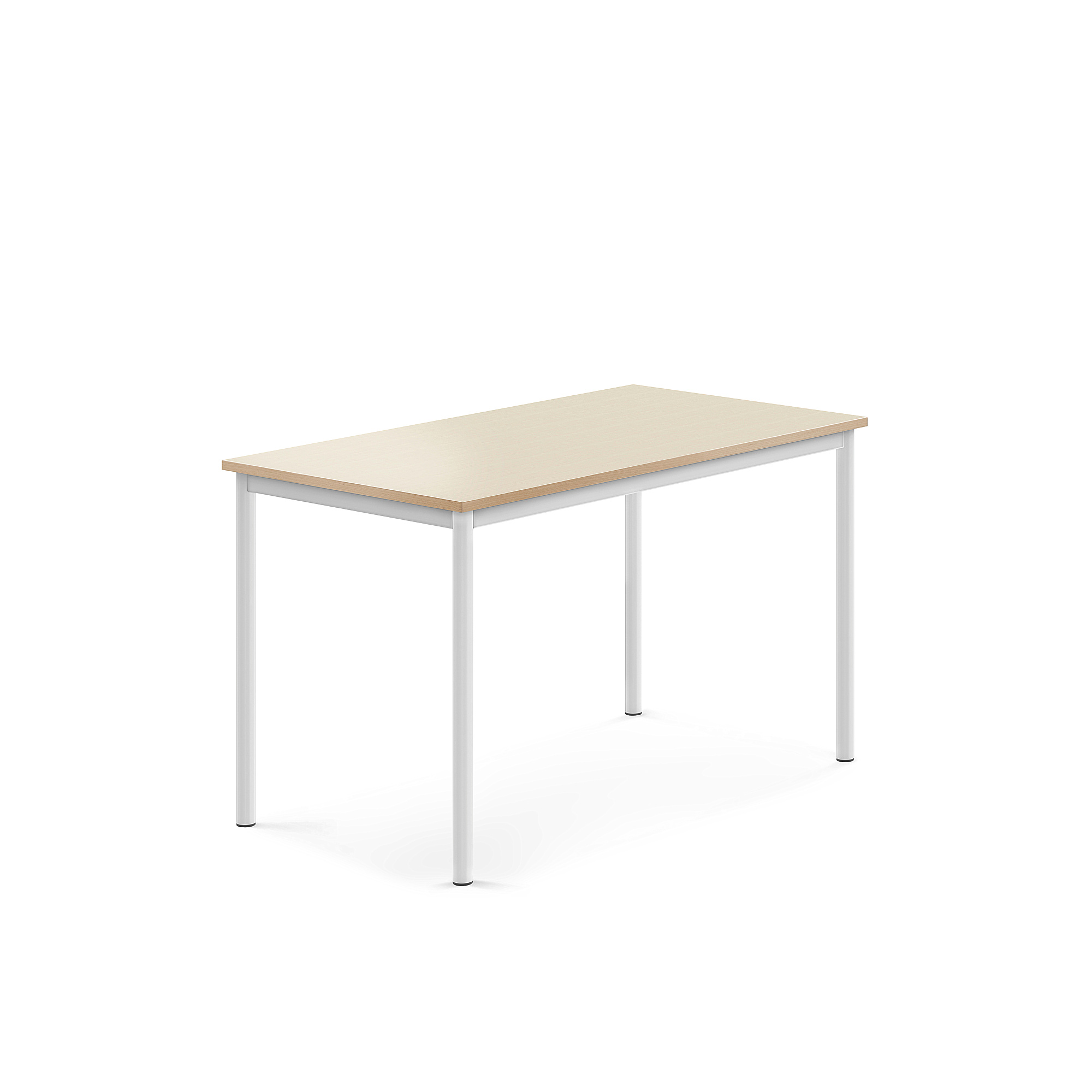 Stůl BORÅS, 1200x700x720 mm, bílé nohy, HPL deska, bříza