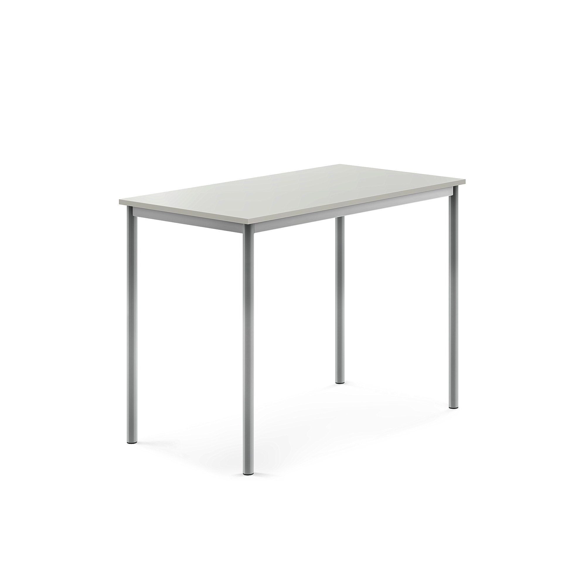 Stůl BORÅS, 1200x700x900 mm, stříbrné nohy, HPL deska, šedá