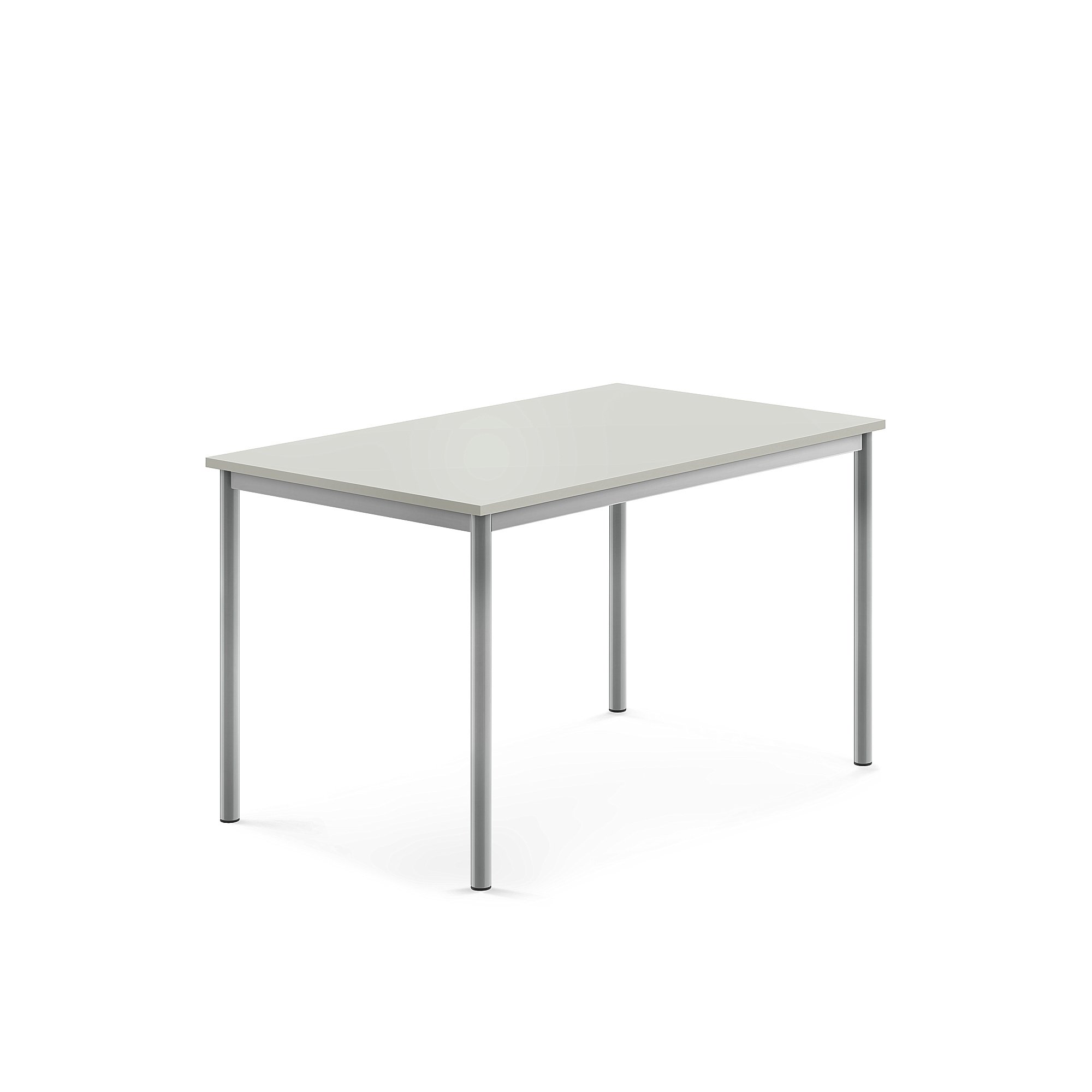 Stůl BORÅS, 1200x800x720 mm, stříbrné nohy, HPL deska, šedá