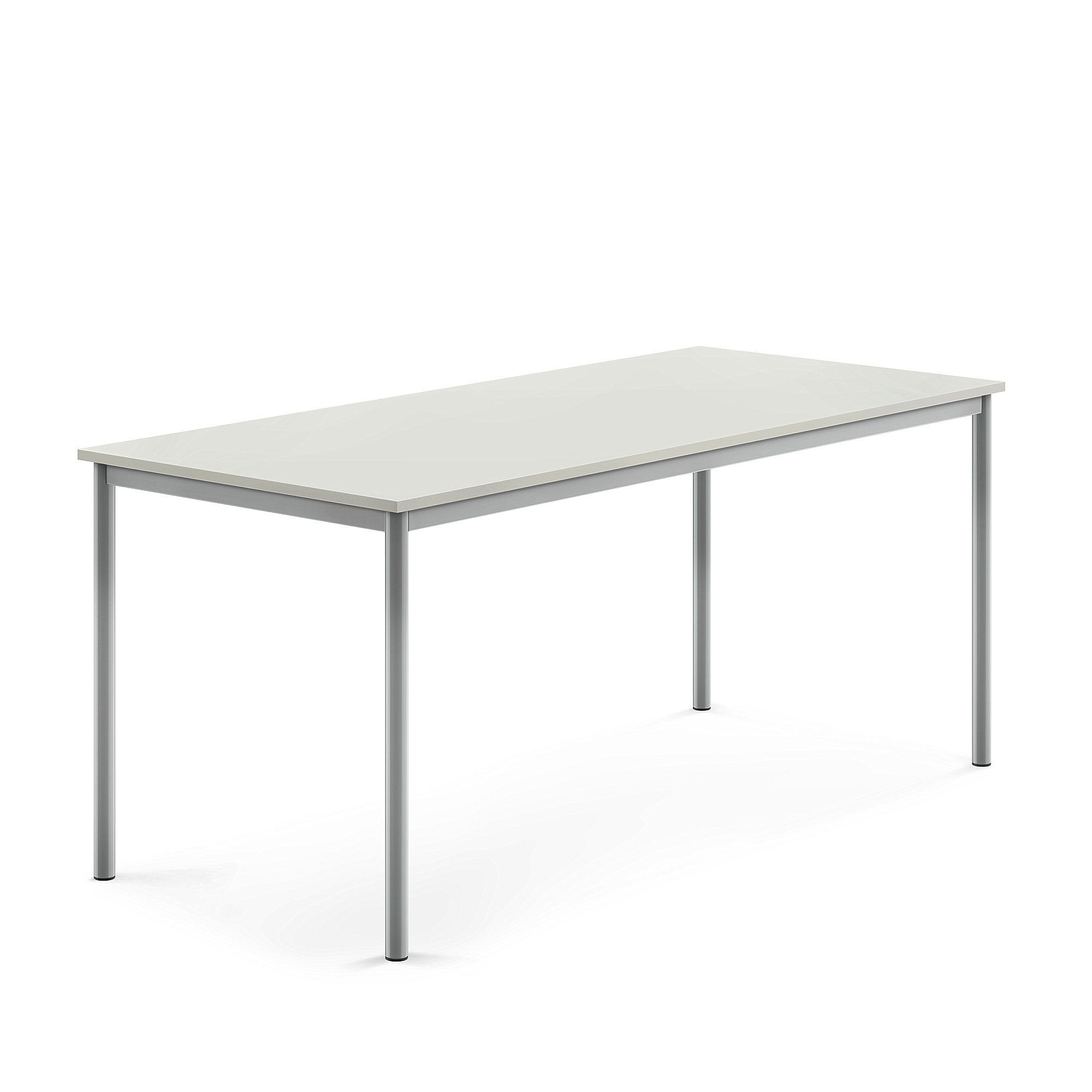 Stůl SONITUS, 1800x800x760 mm, stříbrné nohy, HPL deska tlumící hluk, šedá