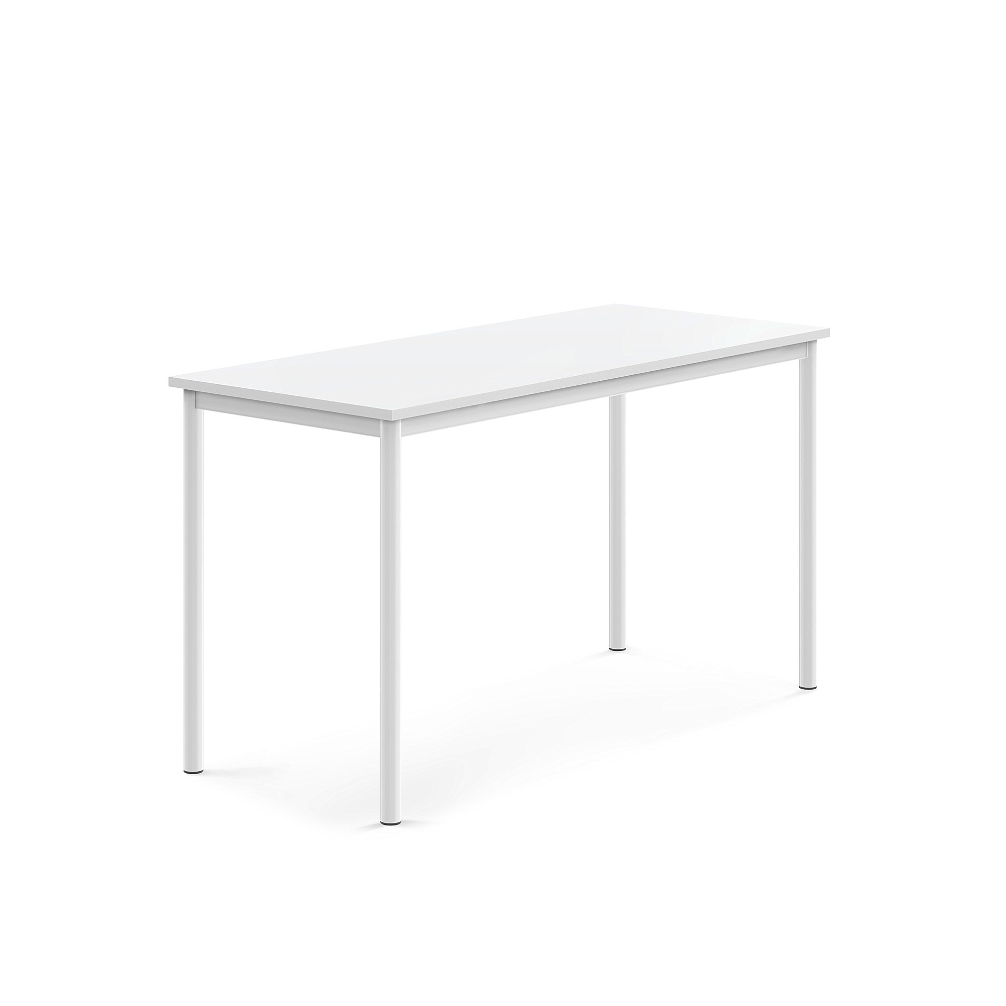 Stůl BORÅS, 1400x600x760 mm, bílé nohy, HPL deska, bílá