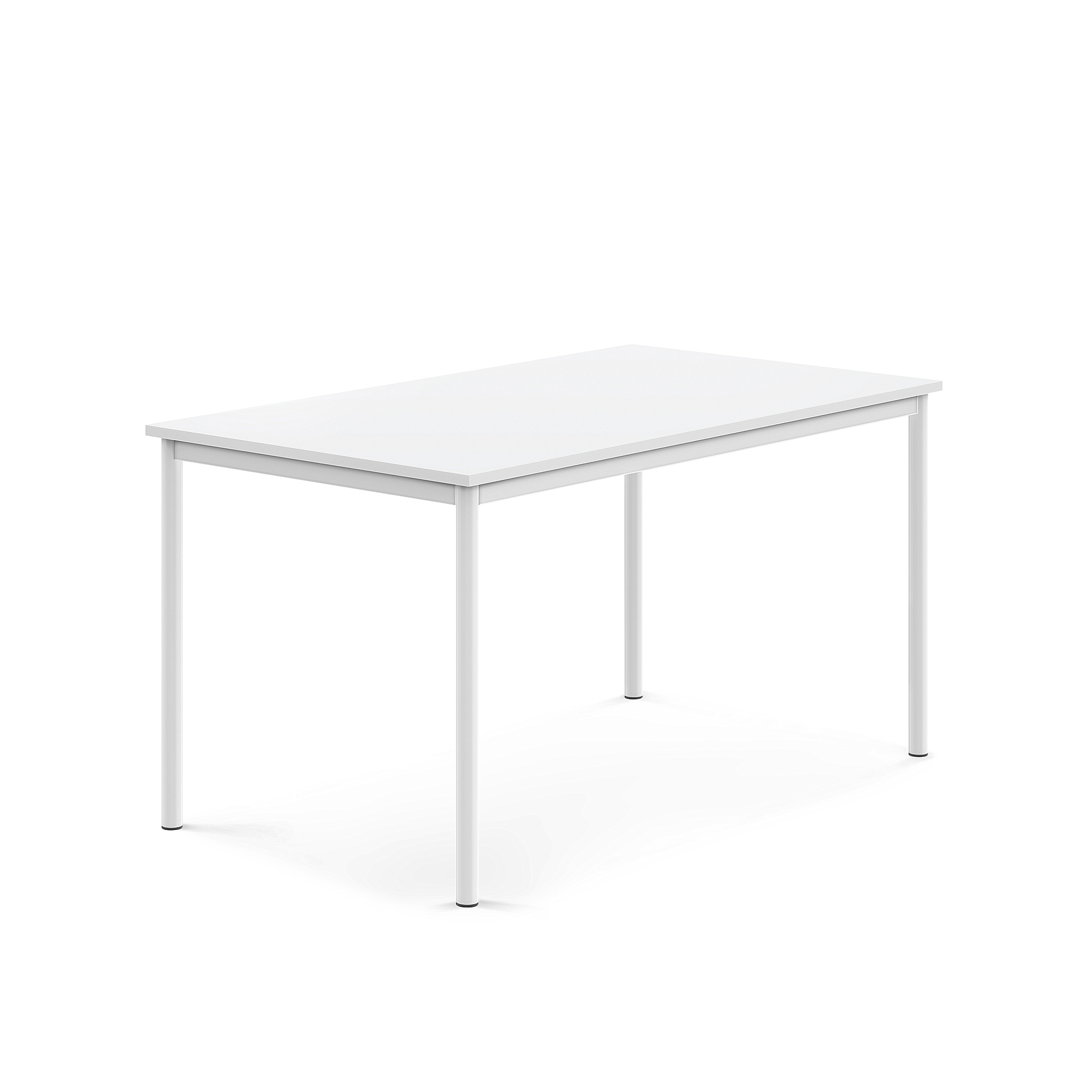 Stůl BORÅS, 1400x800x720 mm, bílé nohy, HPL deska, bílá