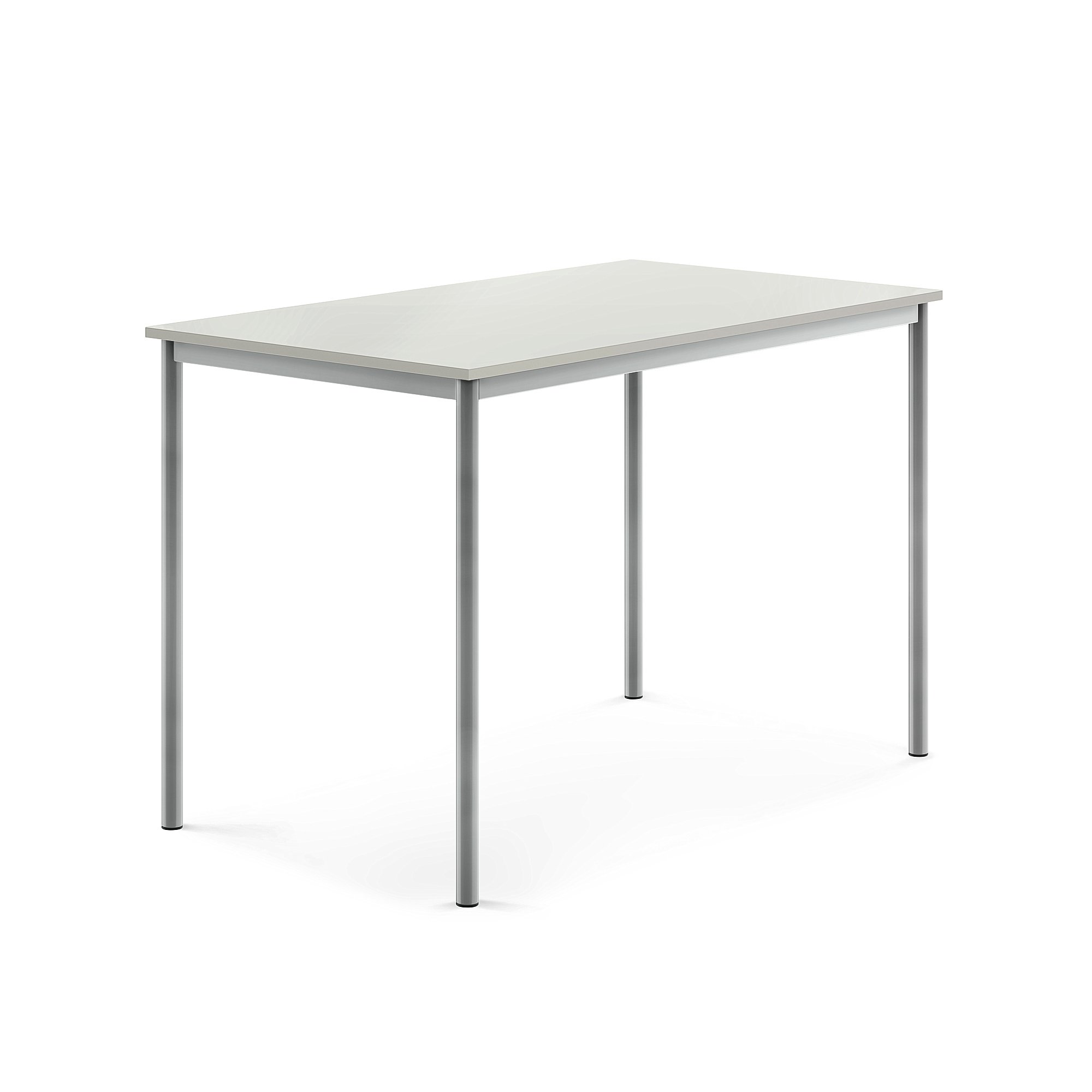 Stůl BORÅS, 1400x800x900 mm, stříbrné nohy, HPL deska, šedá