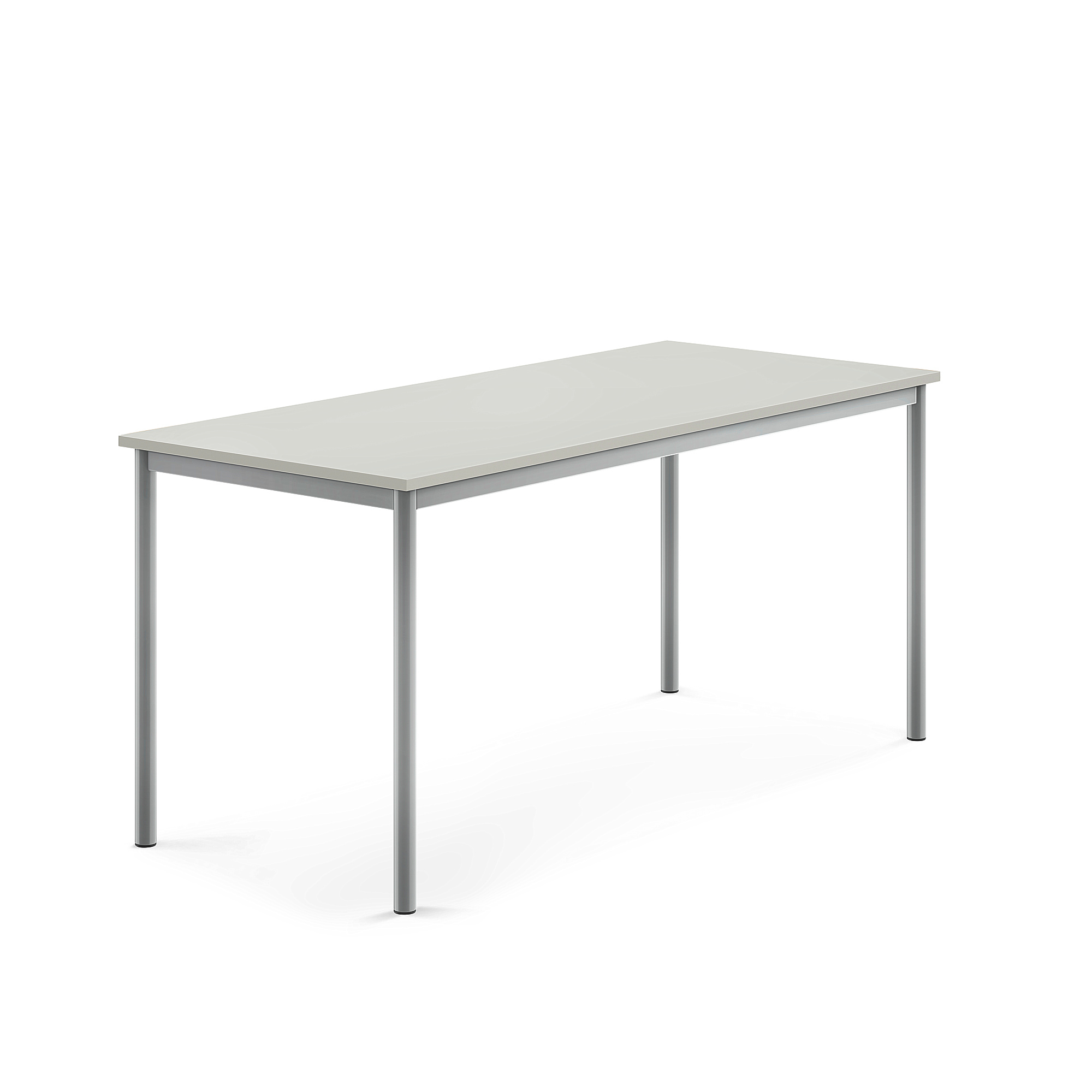 Stůl BORÅS, 1600x700x720 mm, stříbrné nohy, HPL deska, šedá