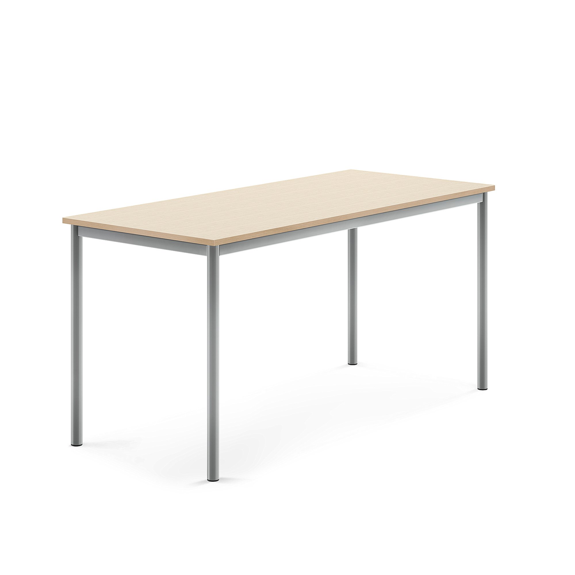 Stůl BORÅS, 1600x700x760 mm, stříbrné nohy, HPL deska, bříza