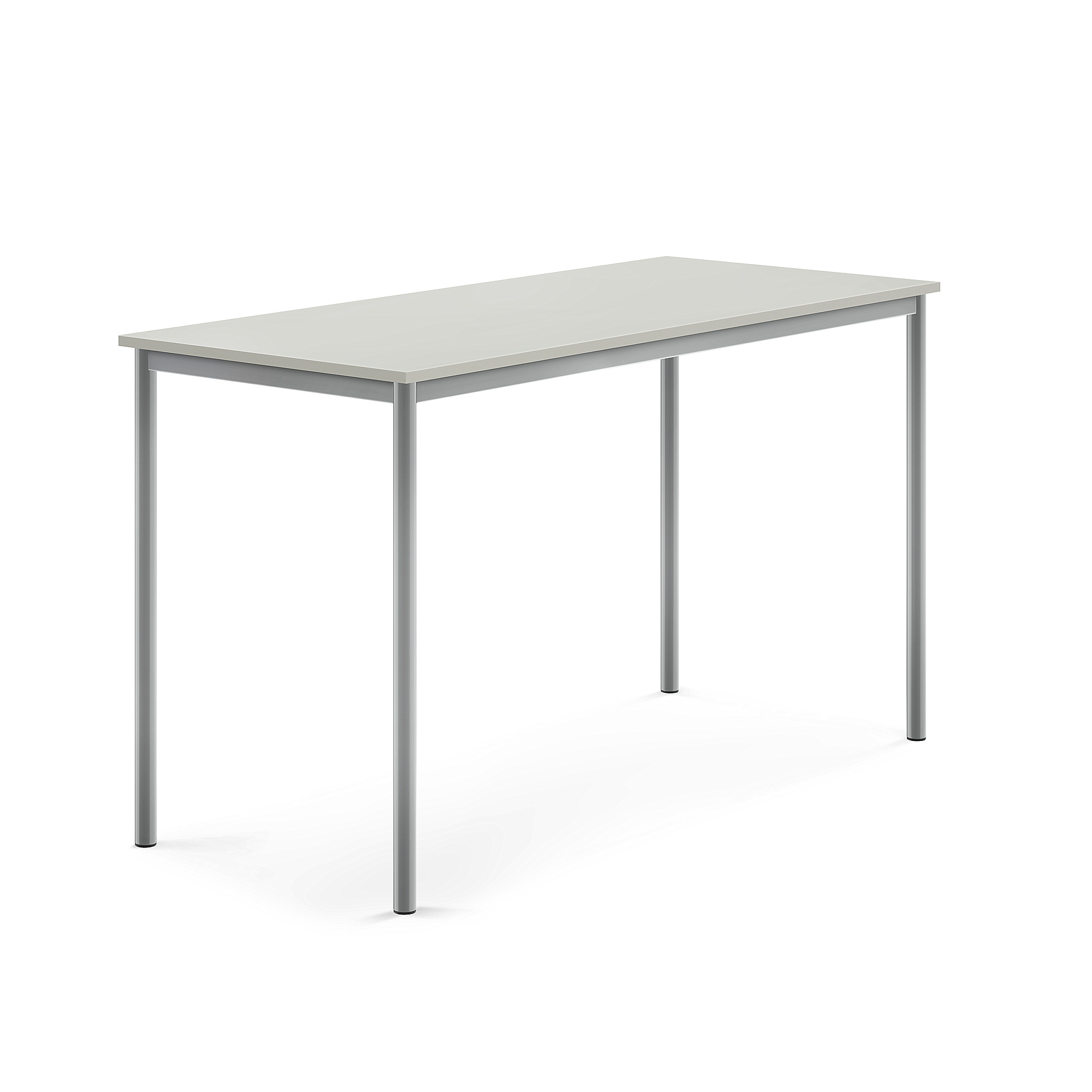 Stůl BORÅS, 1600x700x900 mm, stříbrné nohy, HPL deska, šedá