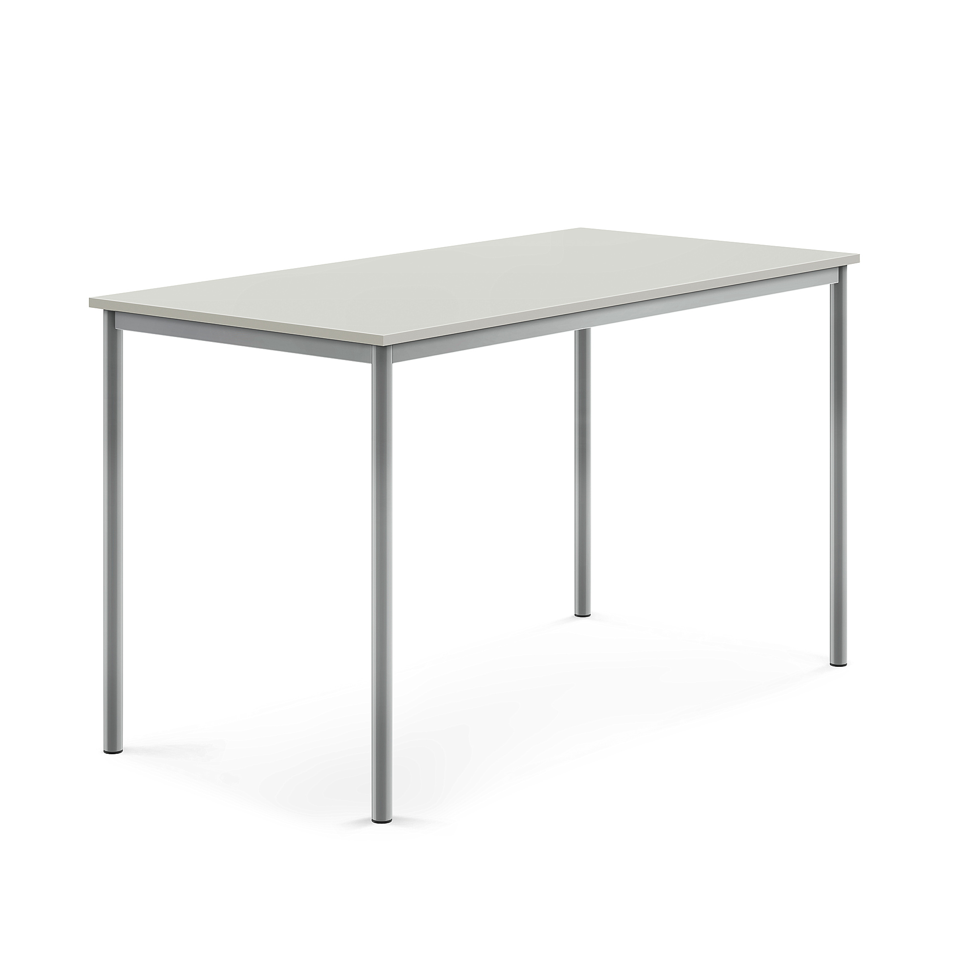Stůl BORÅS, 1600x800x900 mm, stříbrné nohy, HPL deska, šedá
