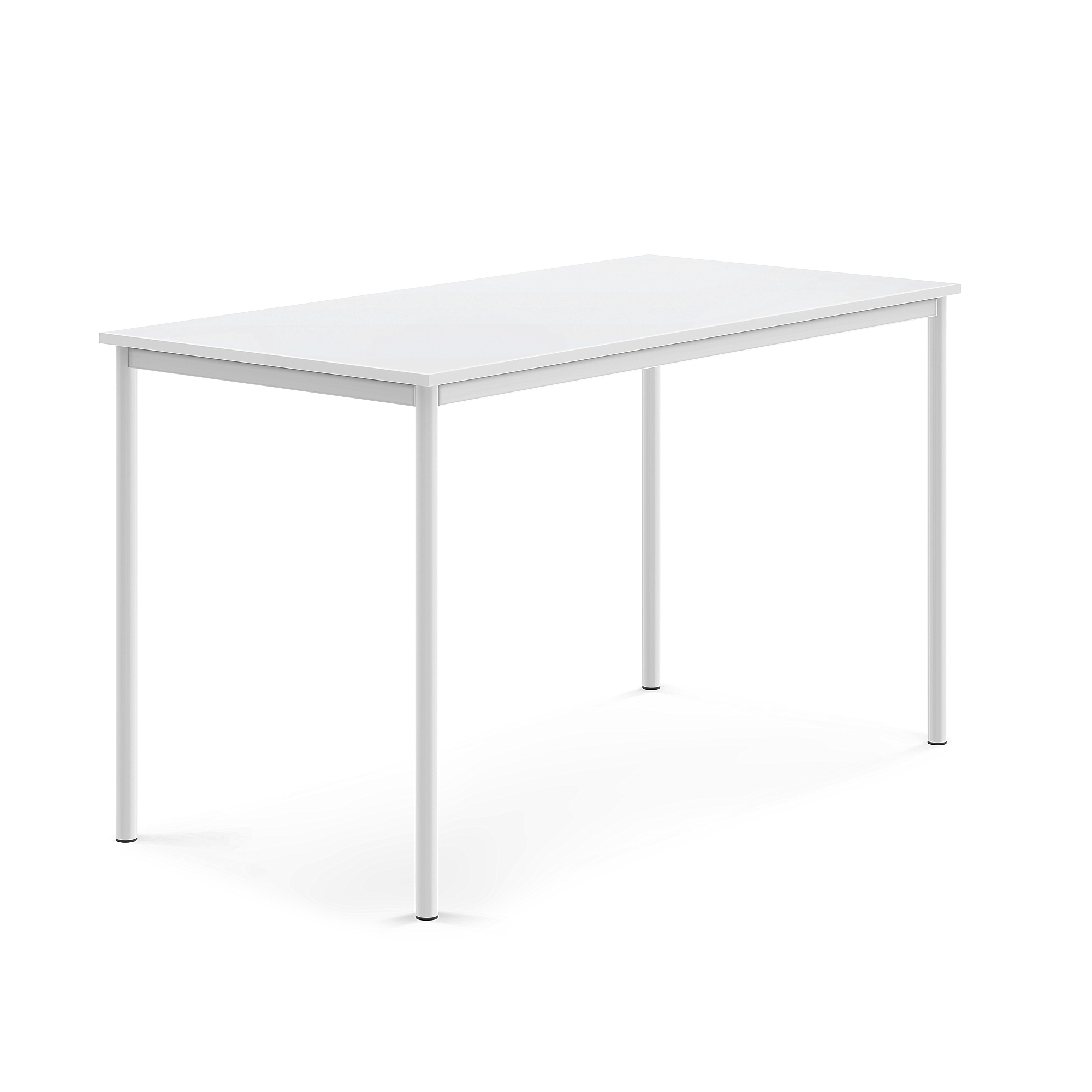 Stůl BORÅS, 1600x800x900 mm, bílé nohy, HPL deska, bílá