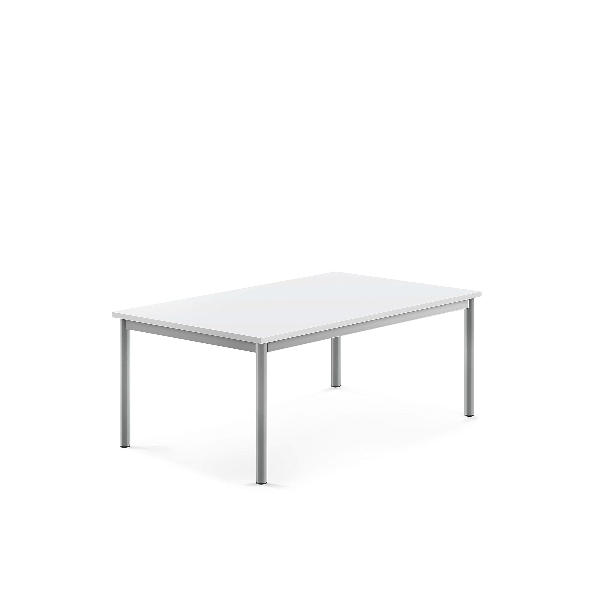 Stůl BORÅS, 1200x800x500 mm, stříbrné nohy, HPL deska, bílá