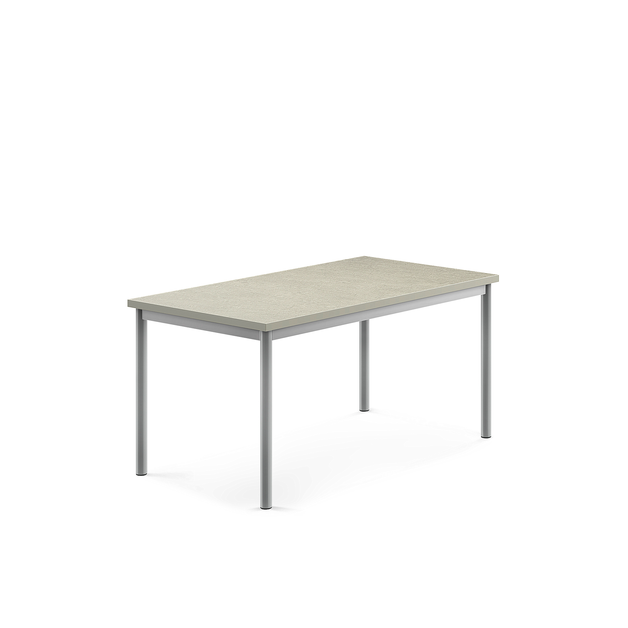 Stůl SONITUS, 1200x700x600 mm, stříbrné nohy, deska s linoleem, šedá