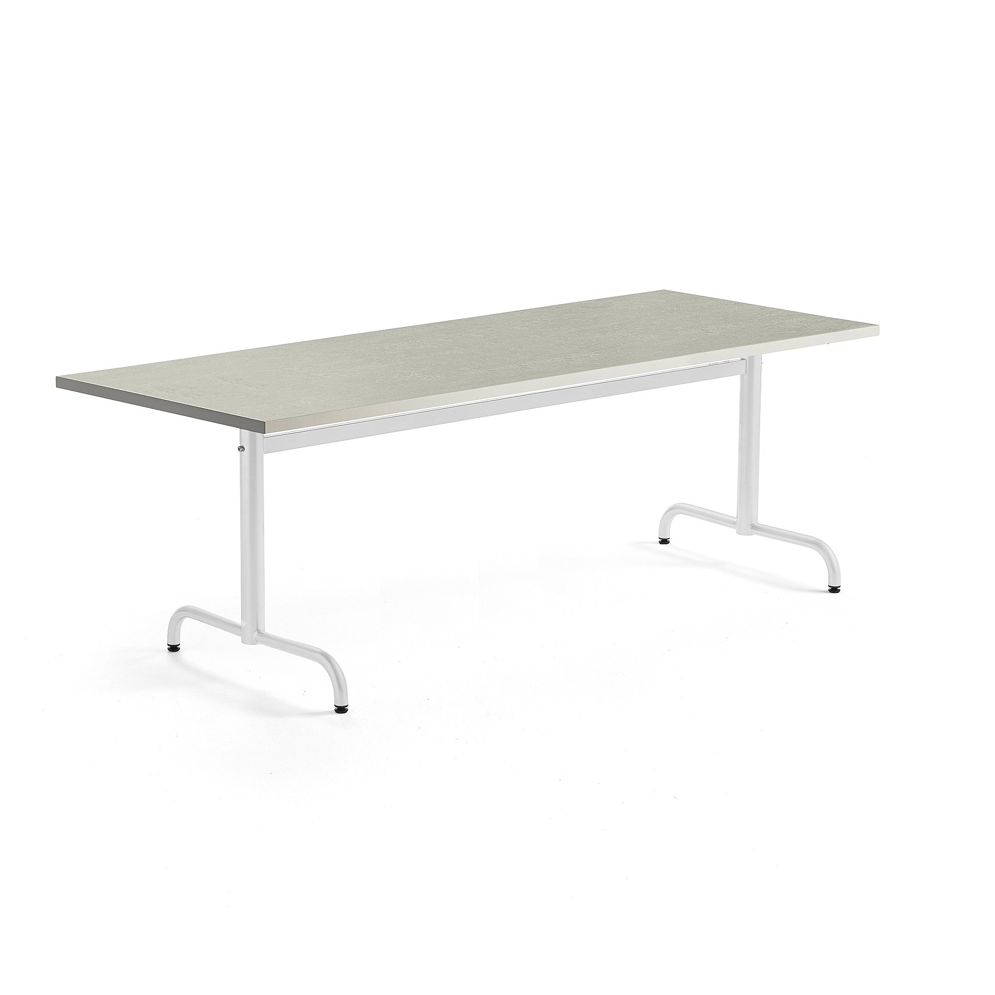 Stůl PLURAL, 1800x800x720 mm, linoleum, šedá, bílá