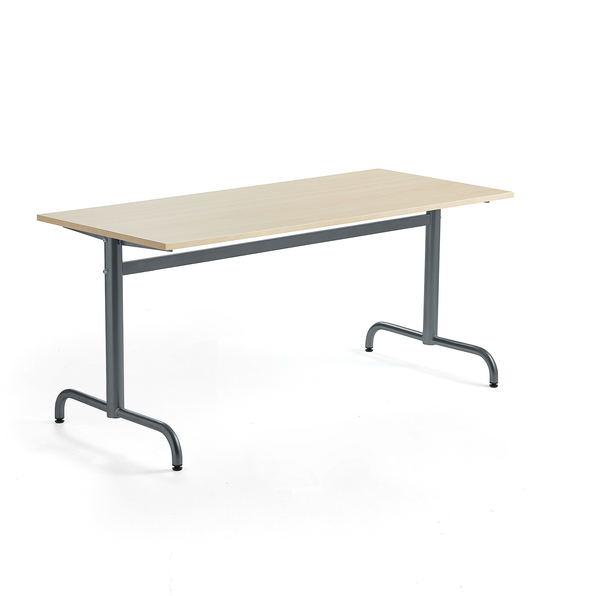 Stůl PLURAL, 1600x700x720 mm, akustická HPL deska, bříza, antracitově šedá