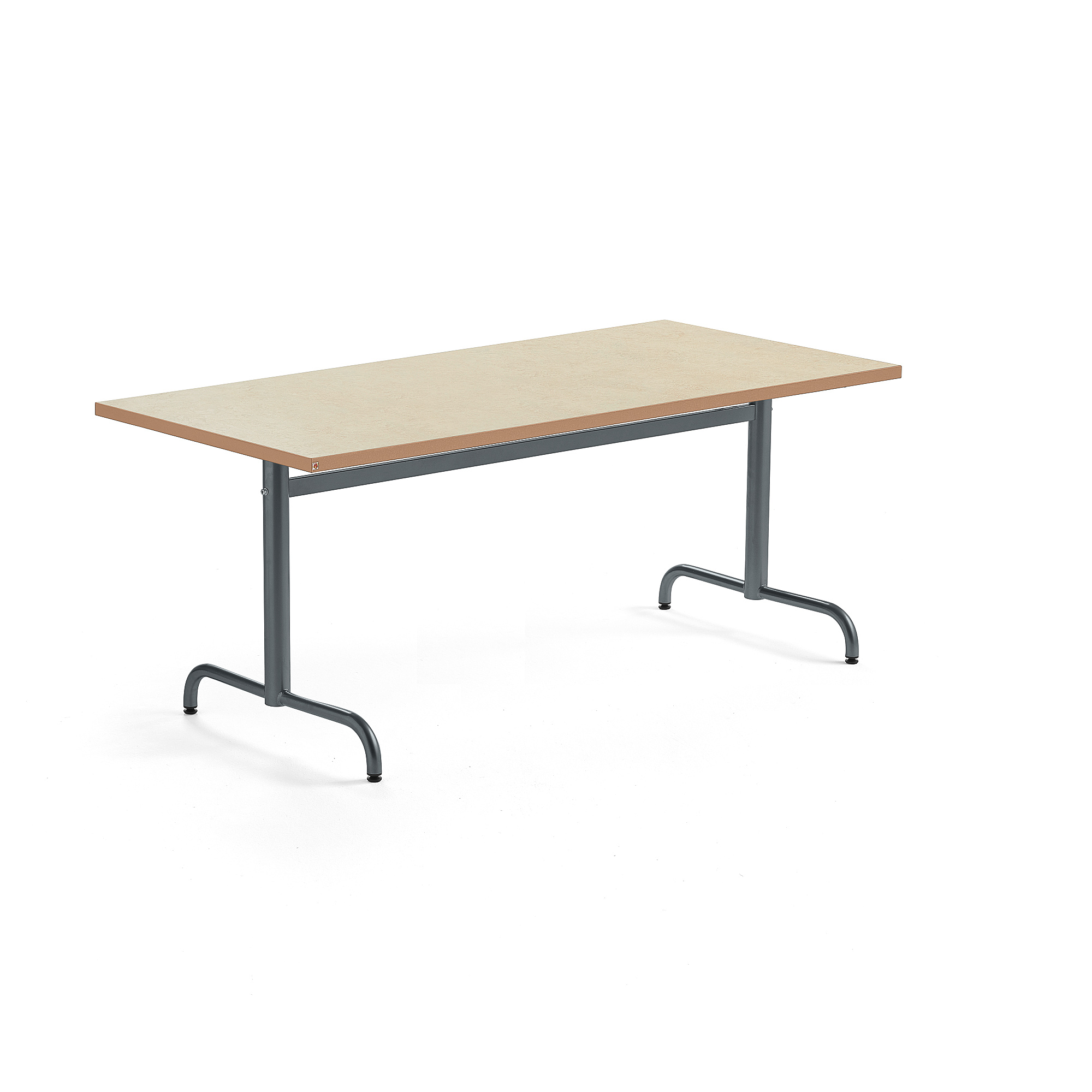 Stůl PLURAL, 1600x800x720 mm, linoleum, béžová, antracitově šedá