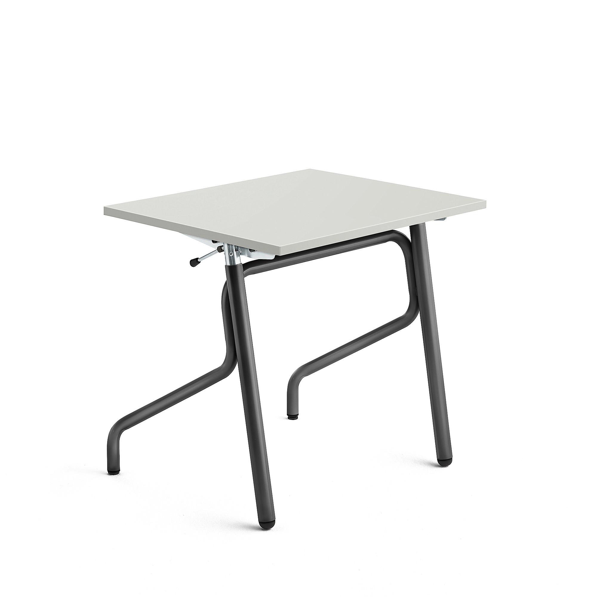 Školní lavice ADJUST, výškově nastavitelná, 700x600 mm, HPL deska tlumící hluk, šedá, antracitově še