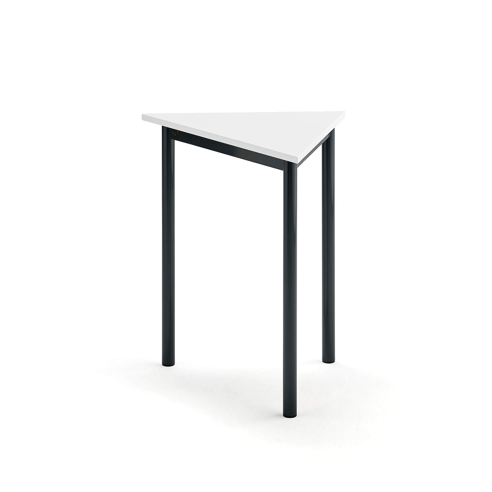 Stůl SONITUS TRIANGEL, 700x600x720 mm, antracitově šedé nohy, HPL deska tlumící hluk, bílá