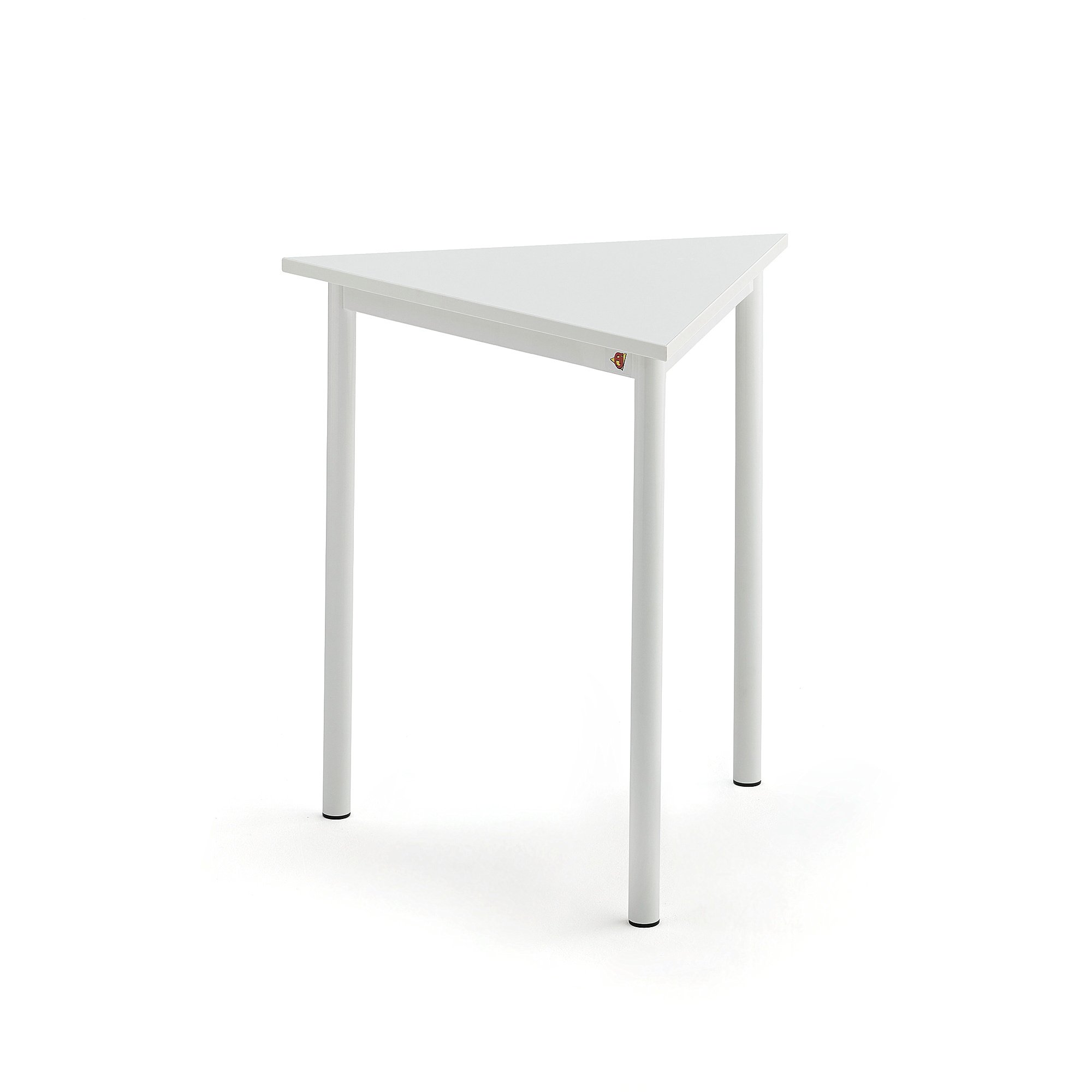 Stůl SONITUS TRIANGEL, 700x700x720 mm, bílé nohy, HPL deska tlumící hluk, bílá