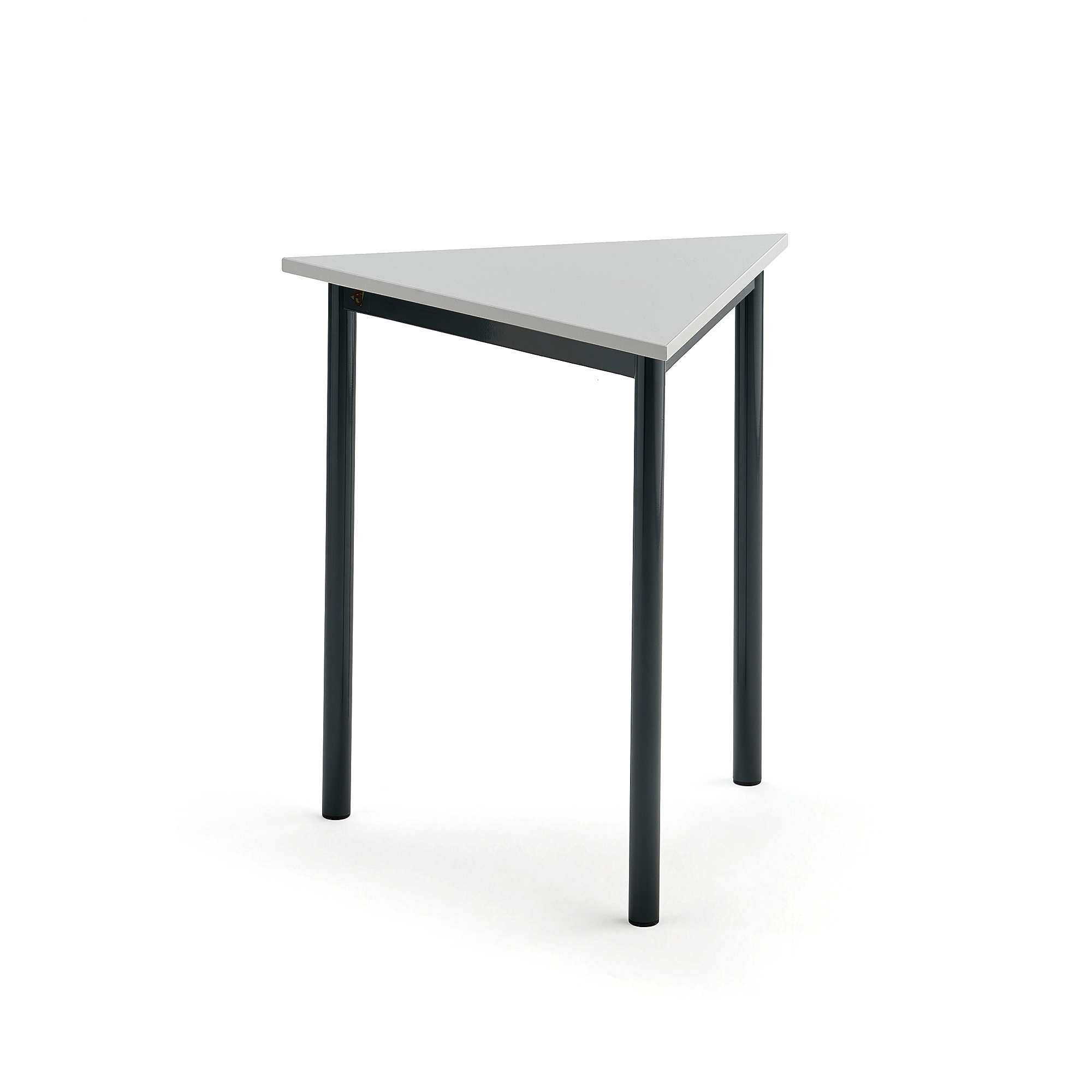 Stůl SONITUS TRIANGEL, 700x700x720 mm, antracitově šedé nohy, HPL deska tlumící hluk, šedá