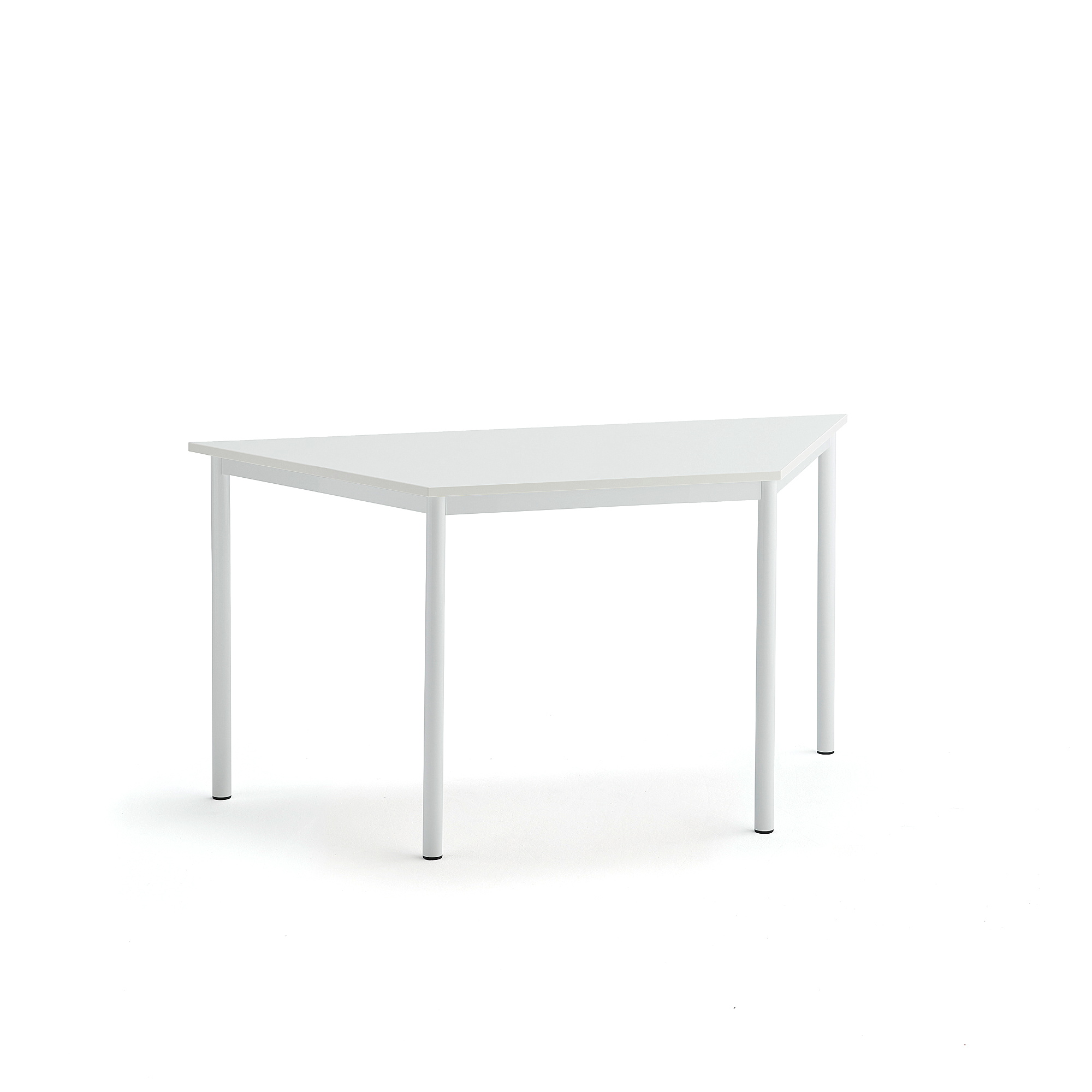 Stůl SONITUS TRAPETS, 1400x700x720 mm, bílé nohy, HPL deska tlumící hluk, bílá