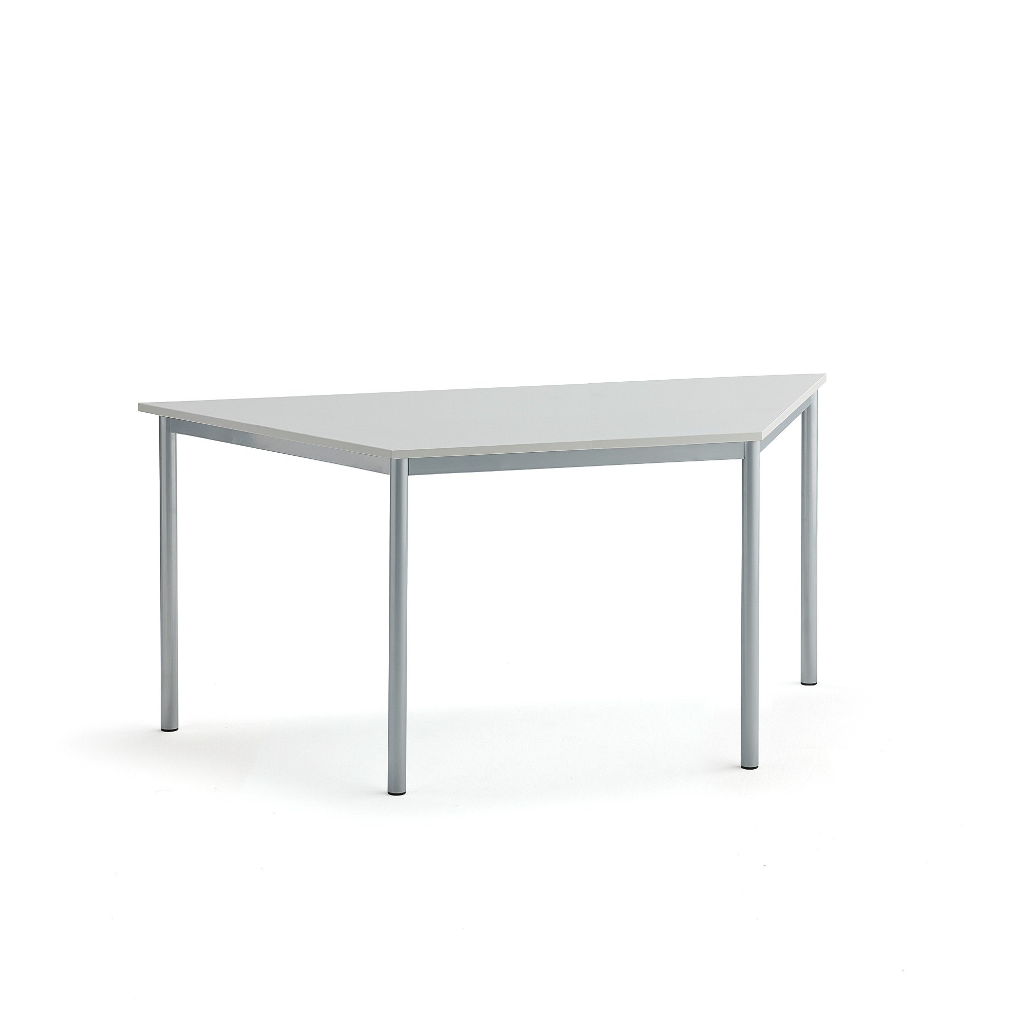 Stůl SONITUS TRAPETS, 1600x800x720 mm, stříbrné nohy, HPL deska tlumící hluk, šedá