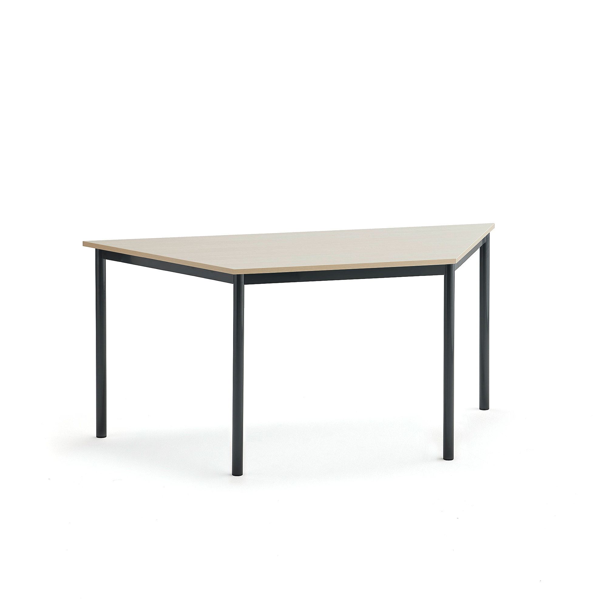 Stůl SONITUS TRAPETS, 1600x800x720 mm, antracitově šedé nohy, HPL deska tlumící hluk, bříza