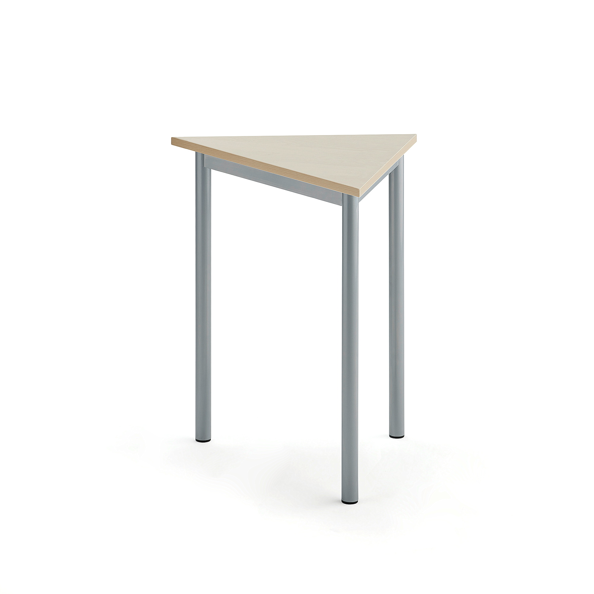 Stůl BORÅS TRIANGEL, 700x600x720 mm, stříbrné nohy, HPL deska, bříza