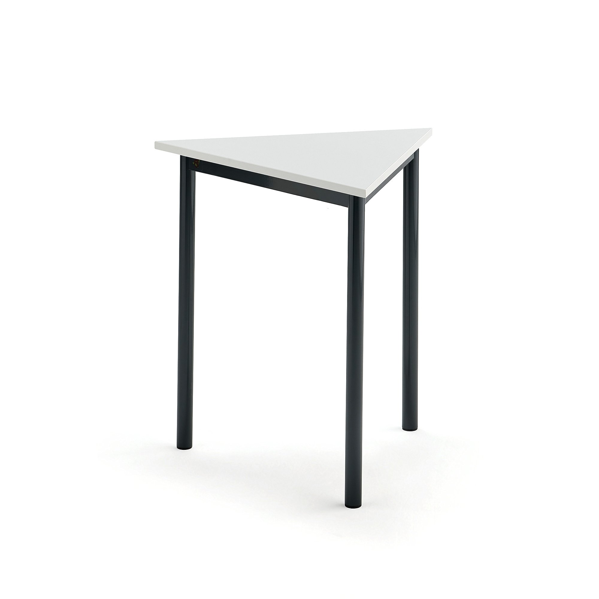 Stůl BORÅS TRIANGEL, 700x700x720 mm, antracitově šedé nohy, HPL deska, bílá