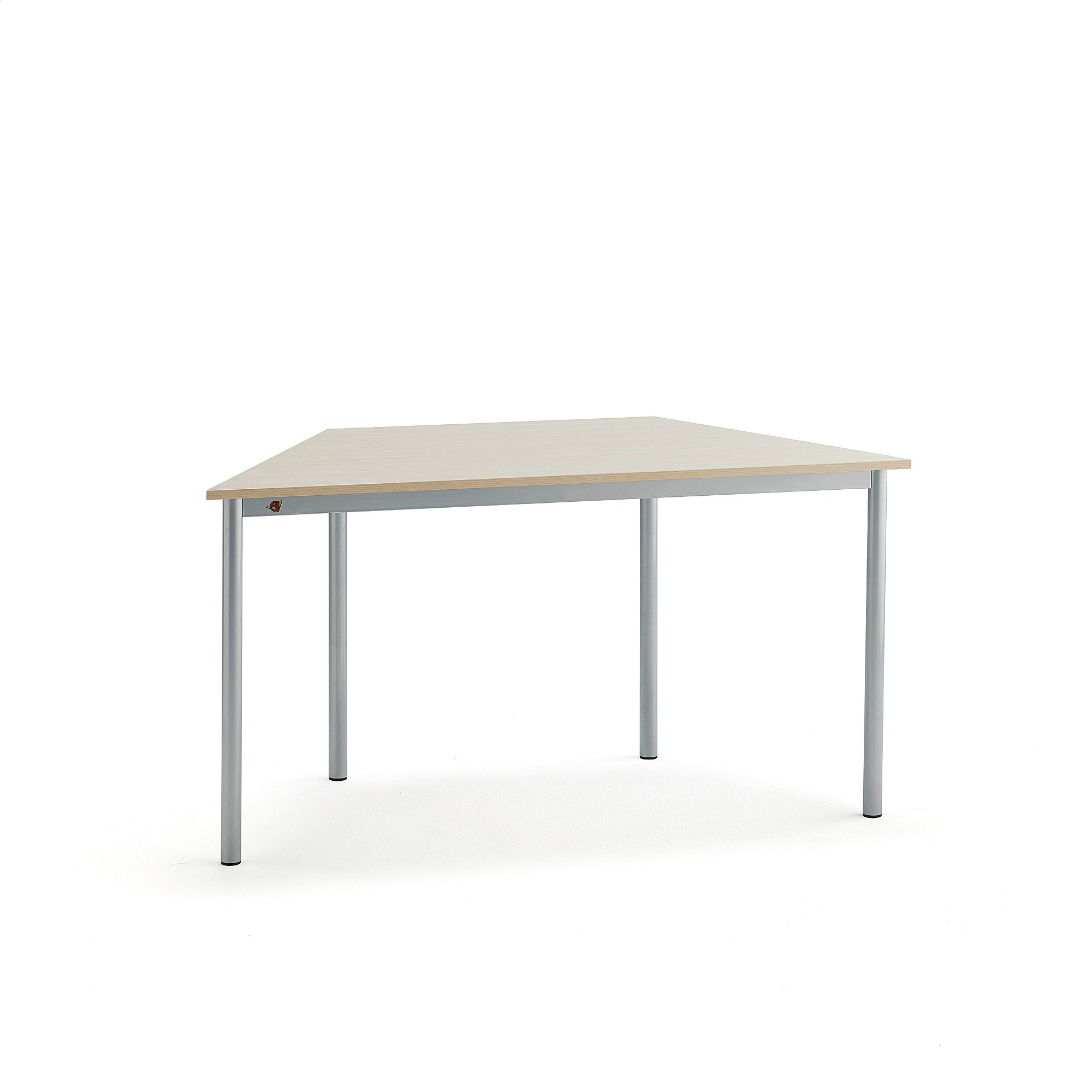 Stůl BORÅS TRAPETS, 1200x600x720 mm, stříbrné nohy, HPL deska, bříza