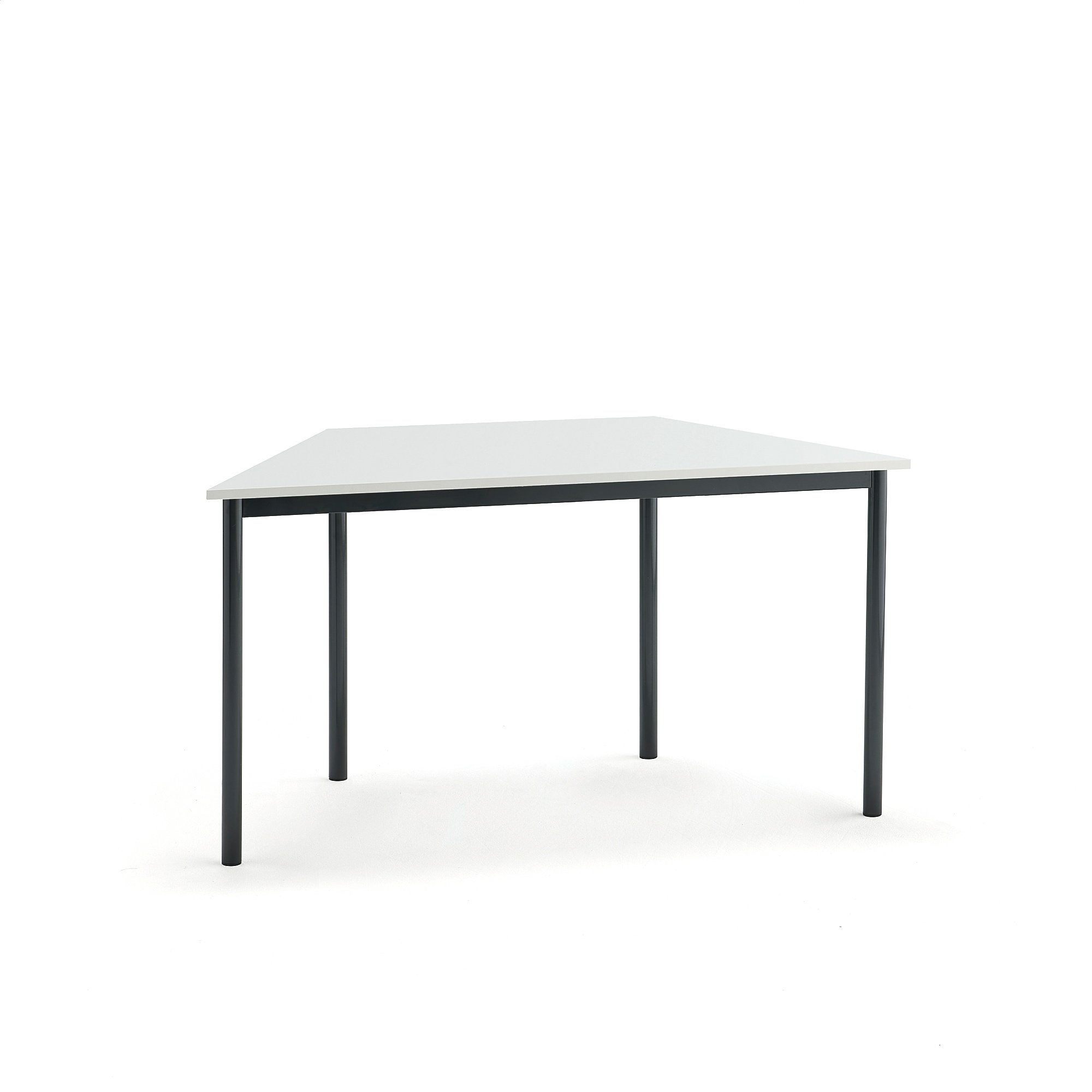Stůl BORÅS TRAPETS, 1200x600x720 mm, antracitově šedé nohy, HPL deska, bílá