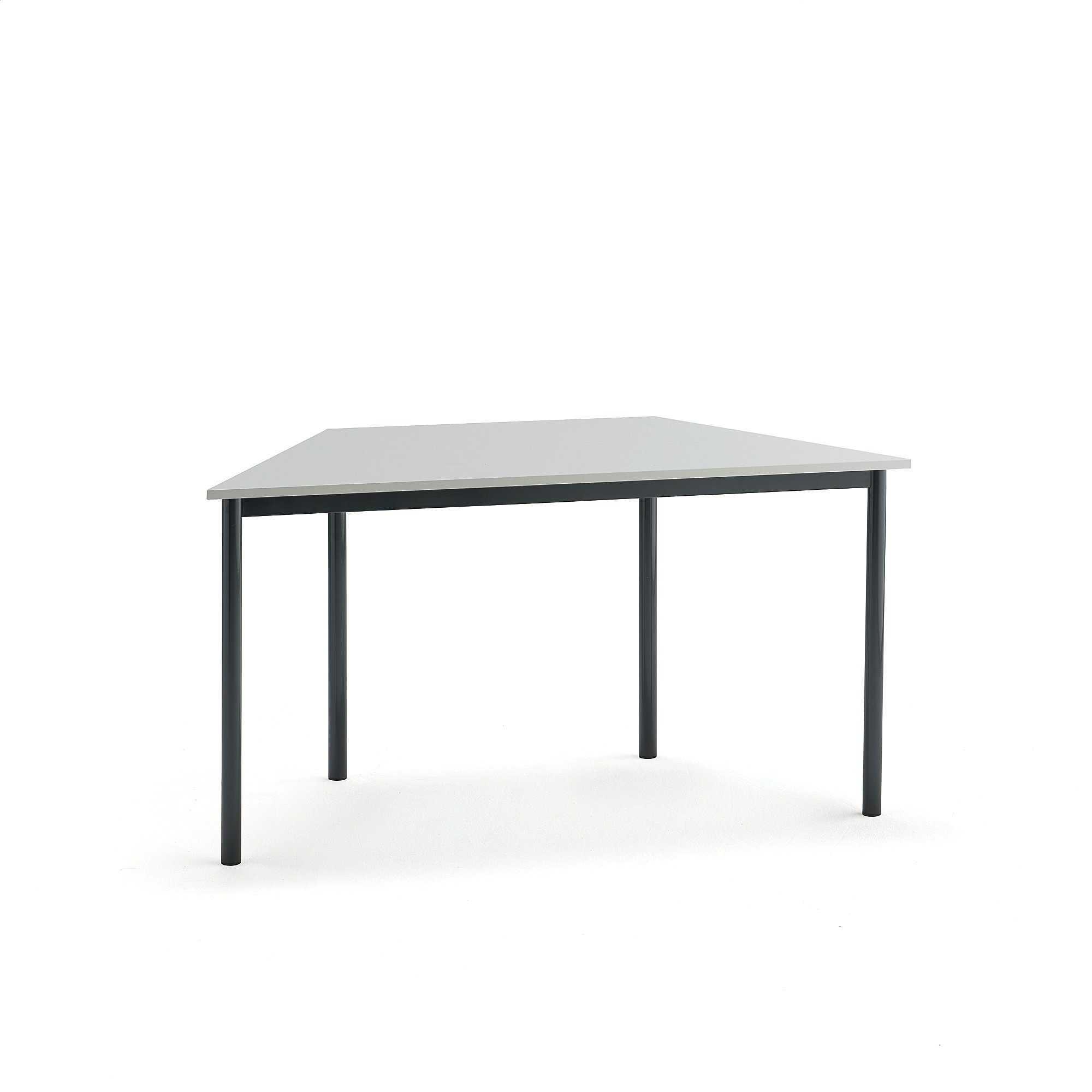 Stůl BORÅS TRAPETS, 1400x700x720 mm, antracitově šedé nohy, HPL deska, šedá