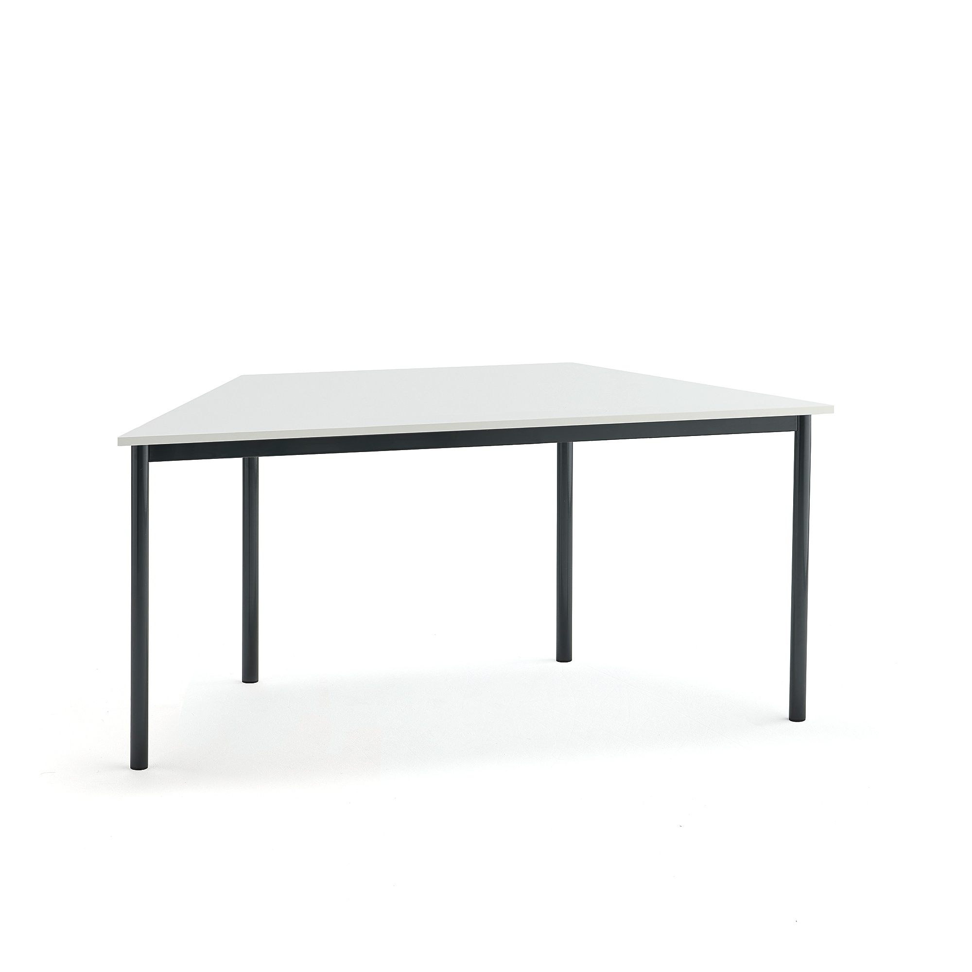 Stůl BORÅS TRAPETS, 1600x800x720 mm, antracitově šedé nohy, HPL deska, bílá