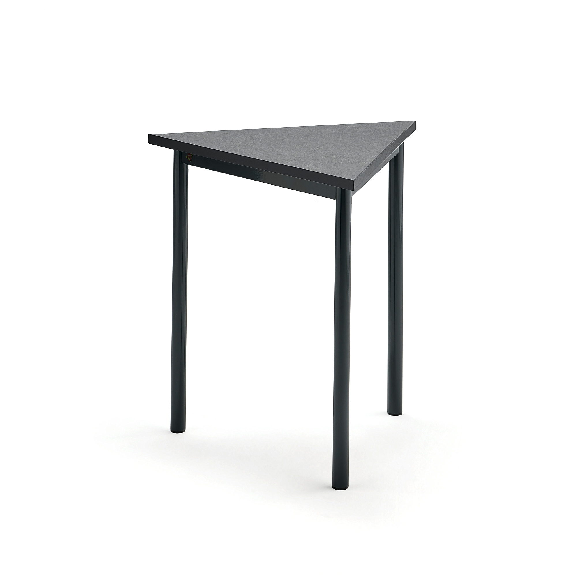 Stůl SONITUS TRIANGEL, 700x700x720 mm, antracitově šedé nohy, deska s linoleem, tmavě šedá