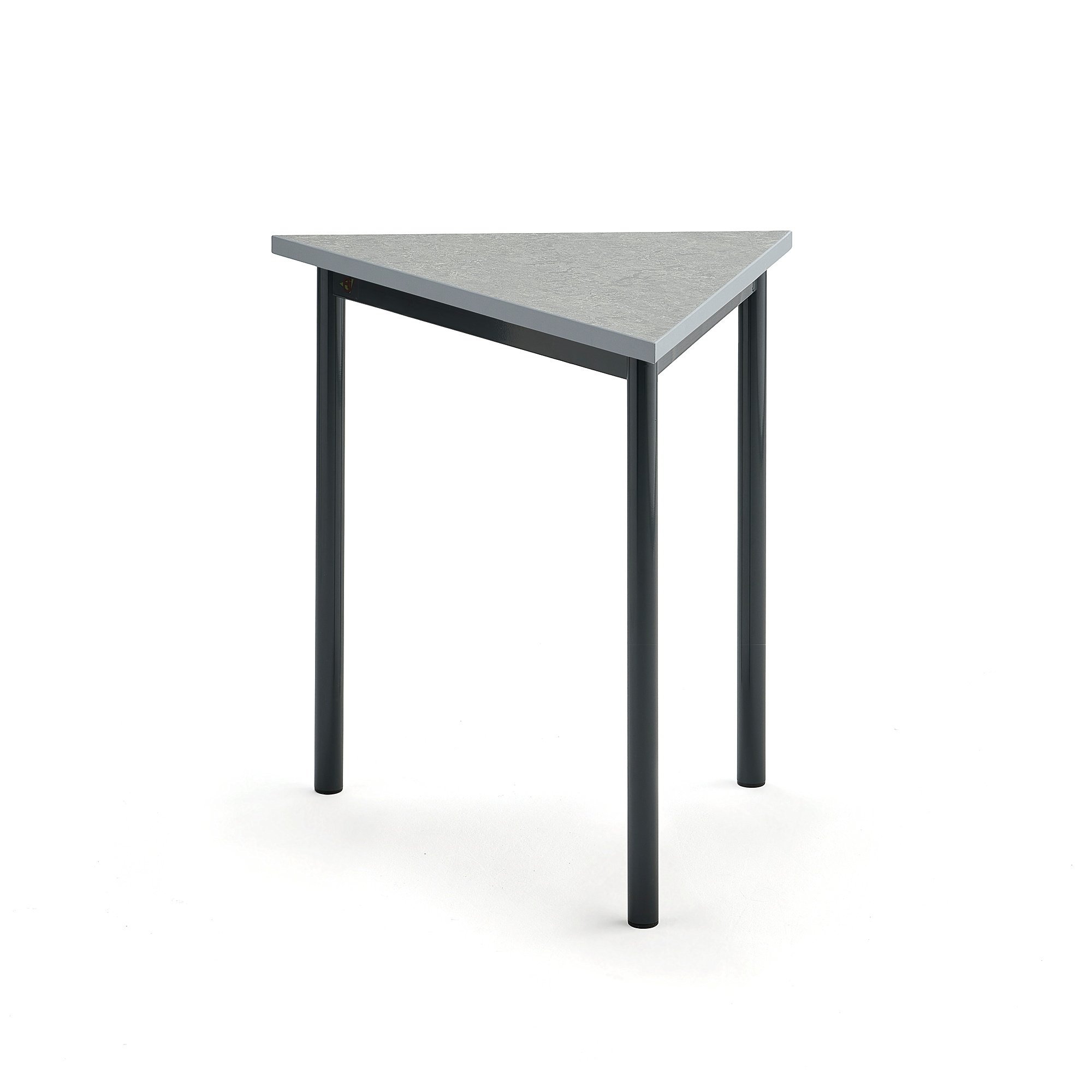Stůl SONITUS TRIANGEL, 800x700x720 mm, antracitově šedé nohy, deska s linoleem, šedá
