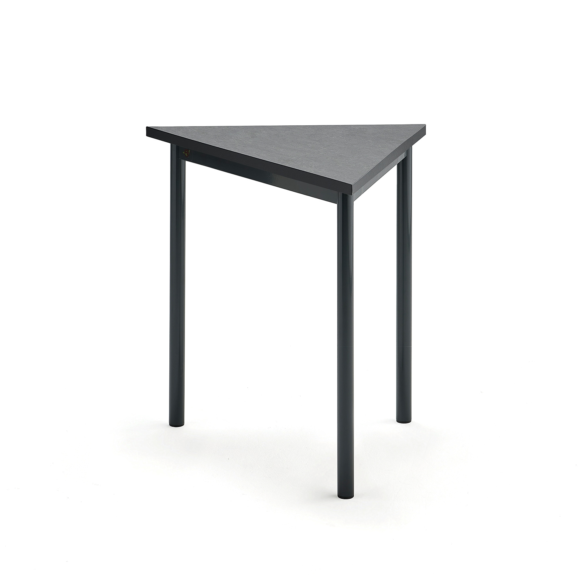 Stůl SONITUS TRIANGEL, 800x700x720 mm, antracitově šedé nohy, deska s linoleem, tmavě šedá