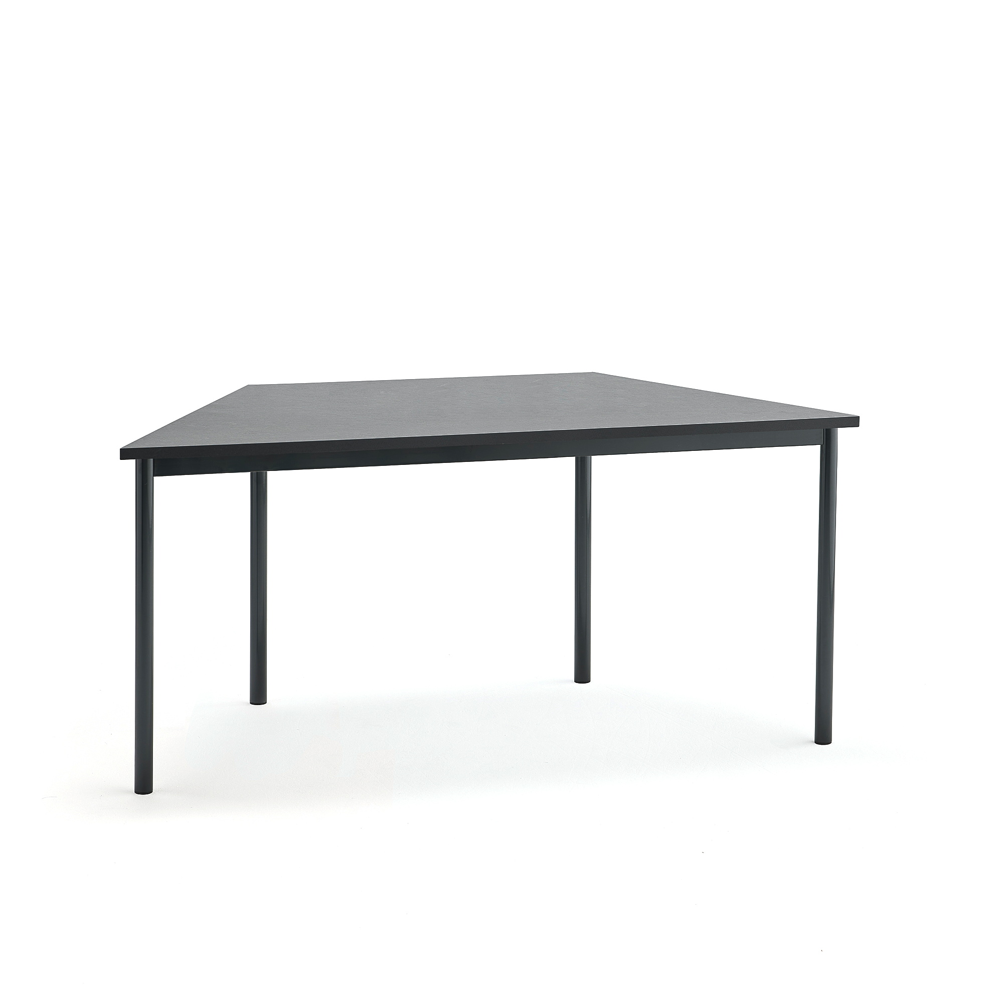 Stůl SONITUS TRAPETS, 1600x800x720 mm, antracitově šedé nohy, deska s linoleem, tmavě šedá