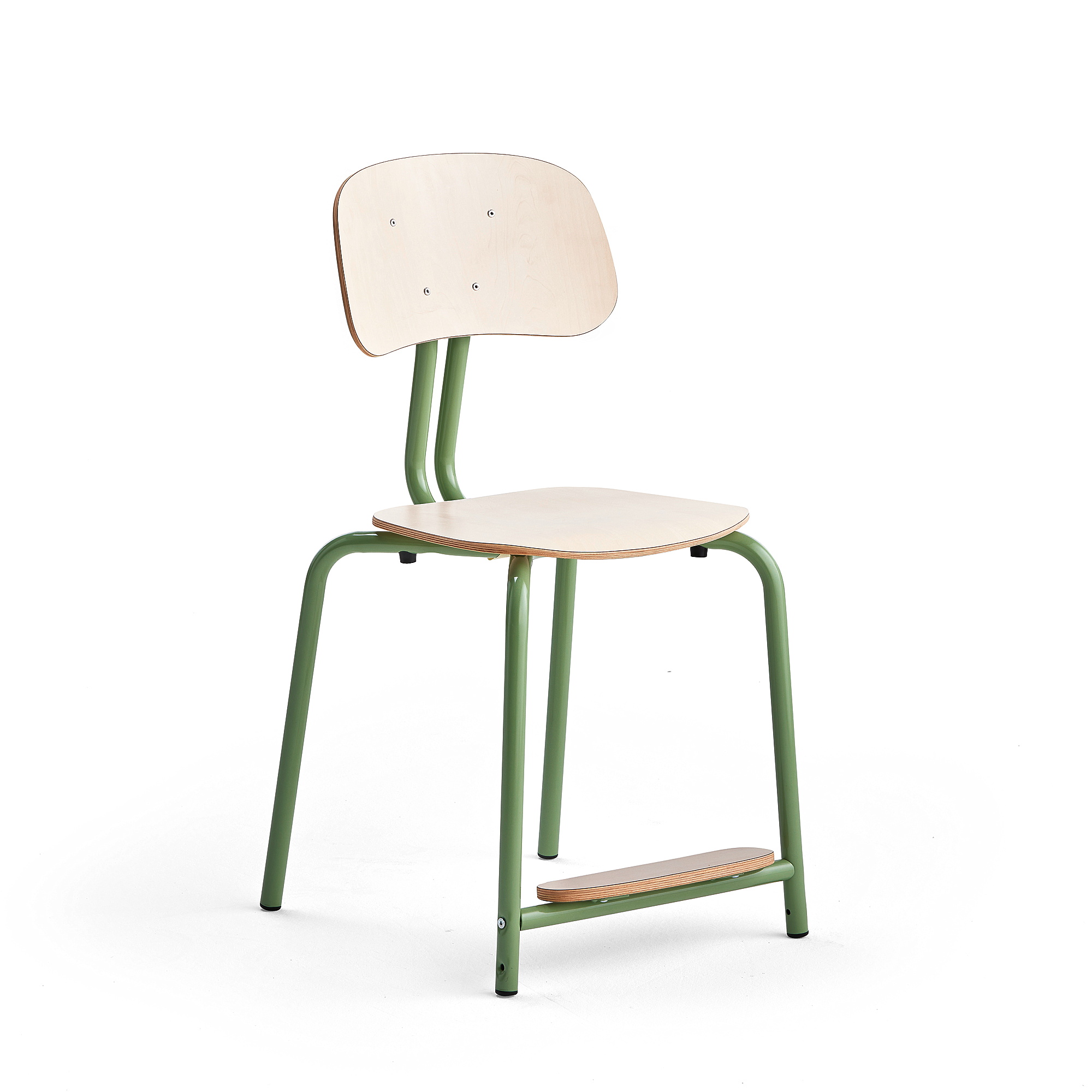 Školní židle YNGVE, 4 nohy, výška 500 mm, zelená/bříza