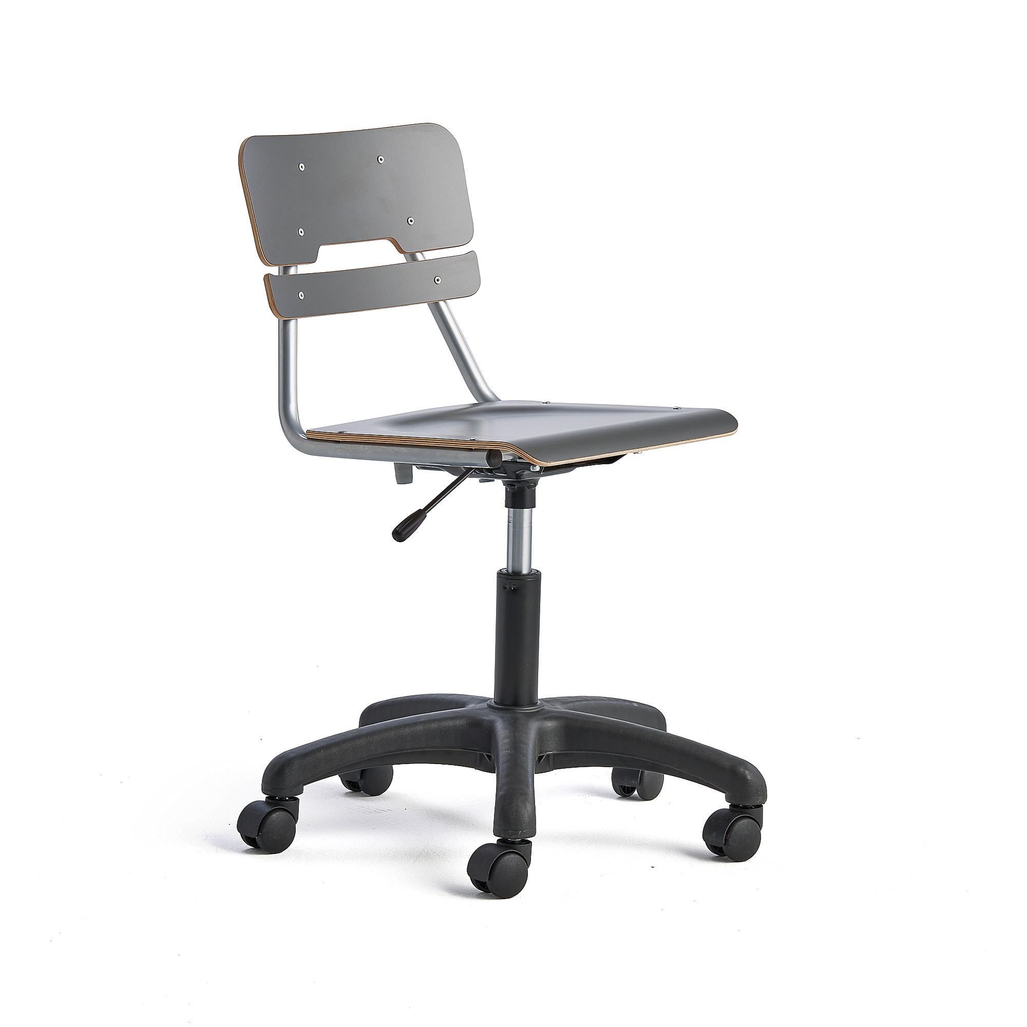 Otočná židle LEGERE, malý sedák, s kolečky, nastavitelná výška 430-550 mm, antracitově šedá