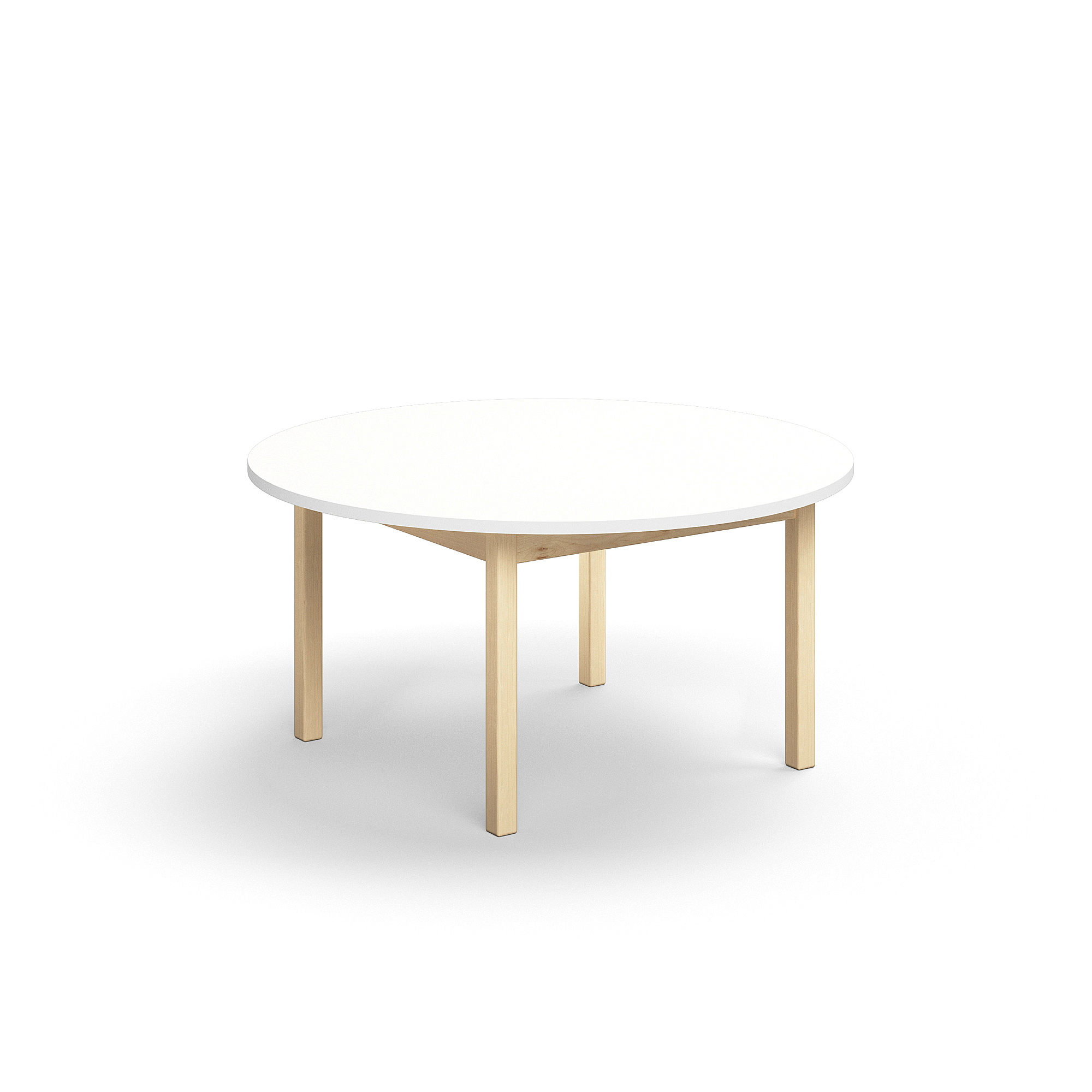 Stůl DECIBEL, Ø1200x590 mm, akustická HPL deska, bříza/bílá