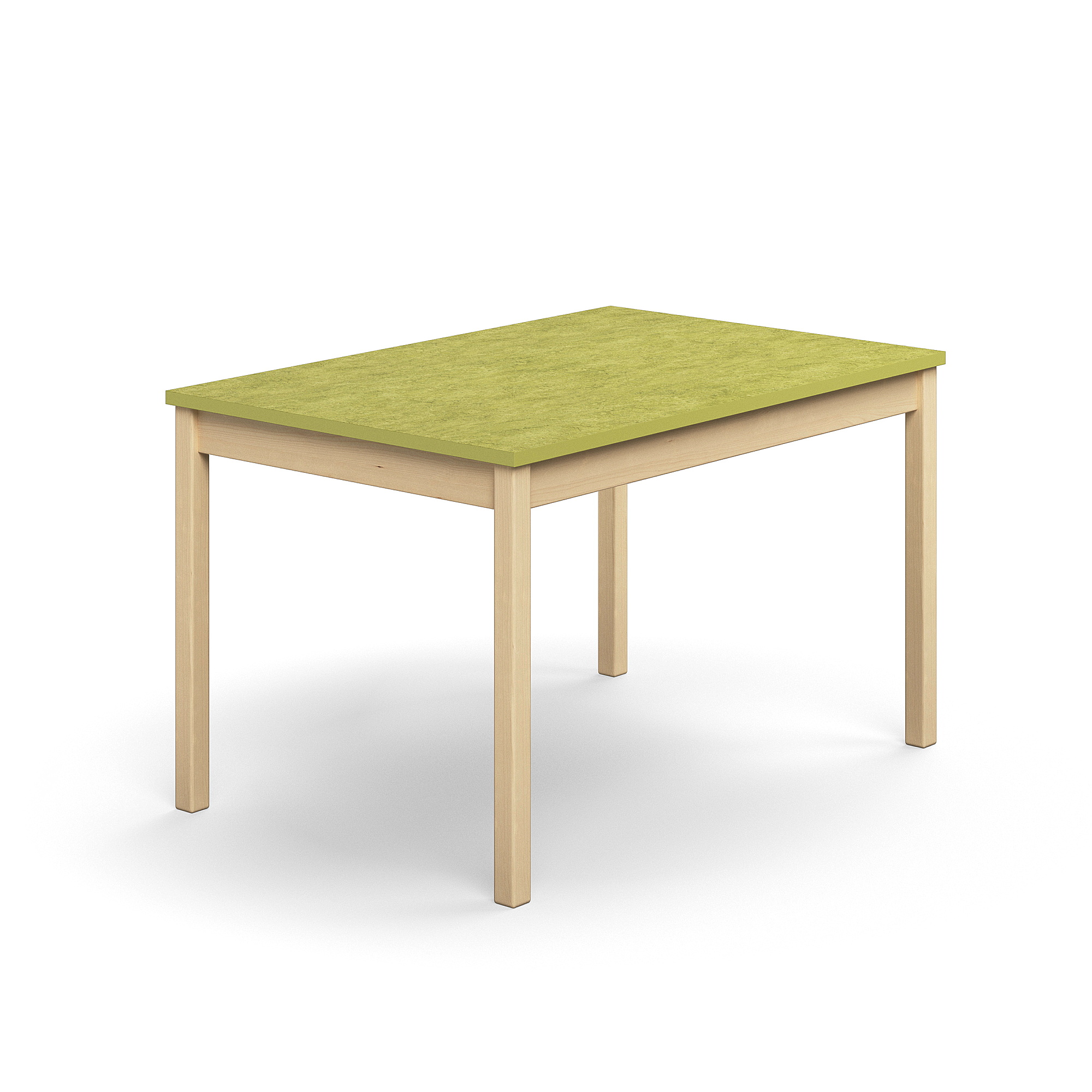Stůl DECIBEL, 1200x800x720 mm, akustické linoleum, bříza/limetkově zelená